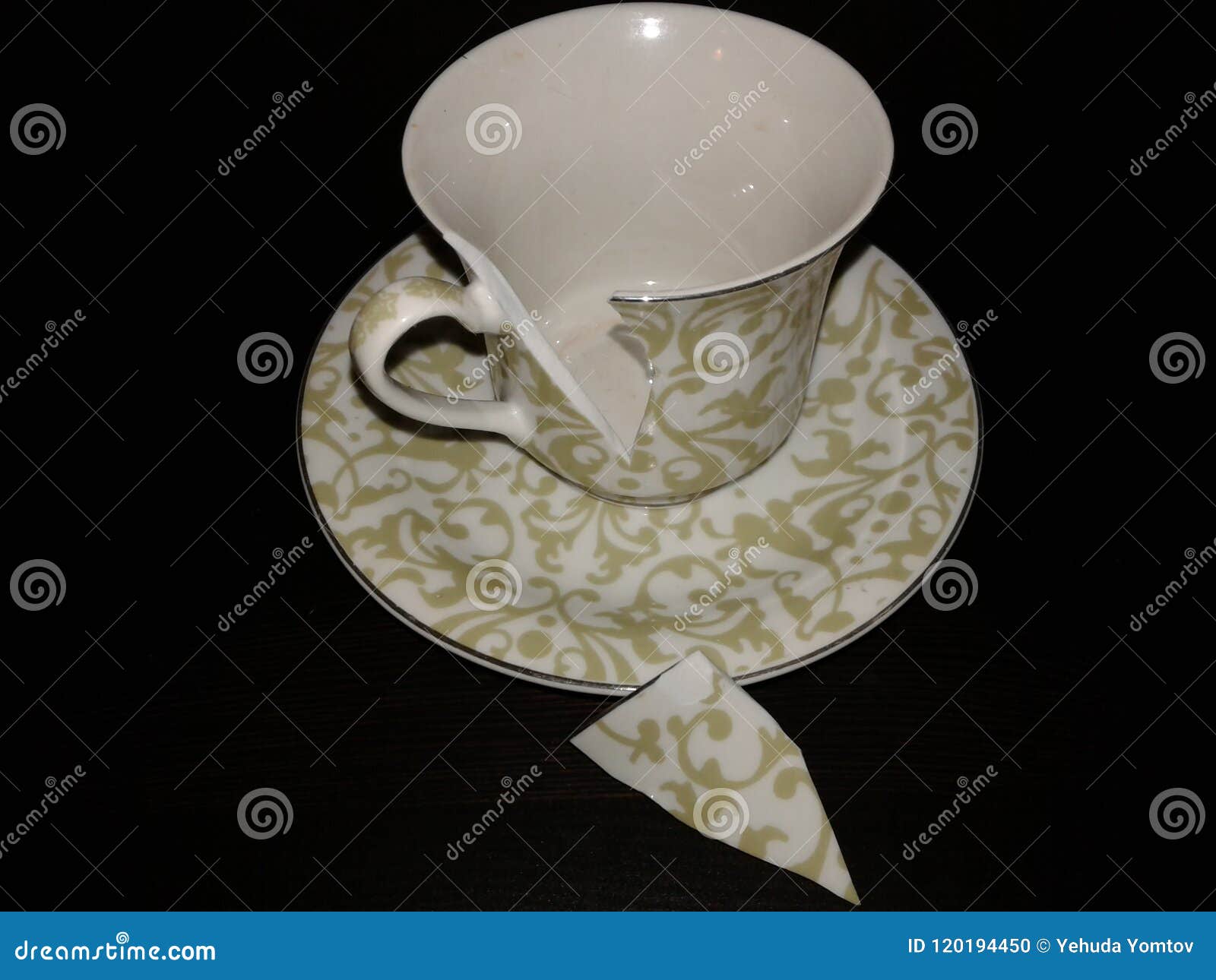 Broken Tea Cup stock photo. Image of plate, broken, china 120194450