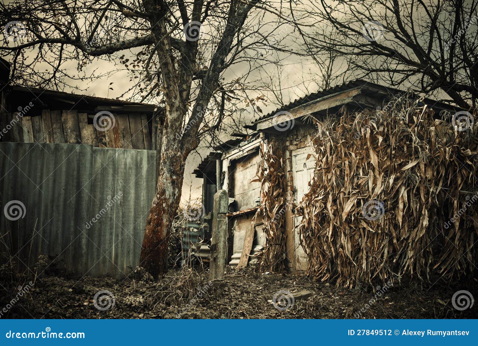 Broken Village Constructions Stock Photo - Image of wooden, abandoned ...