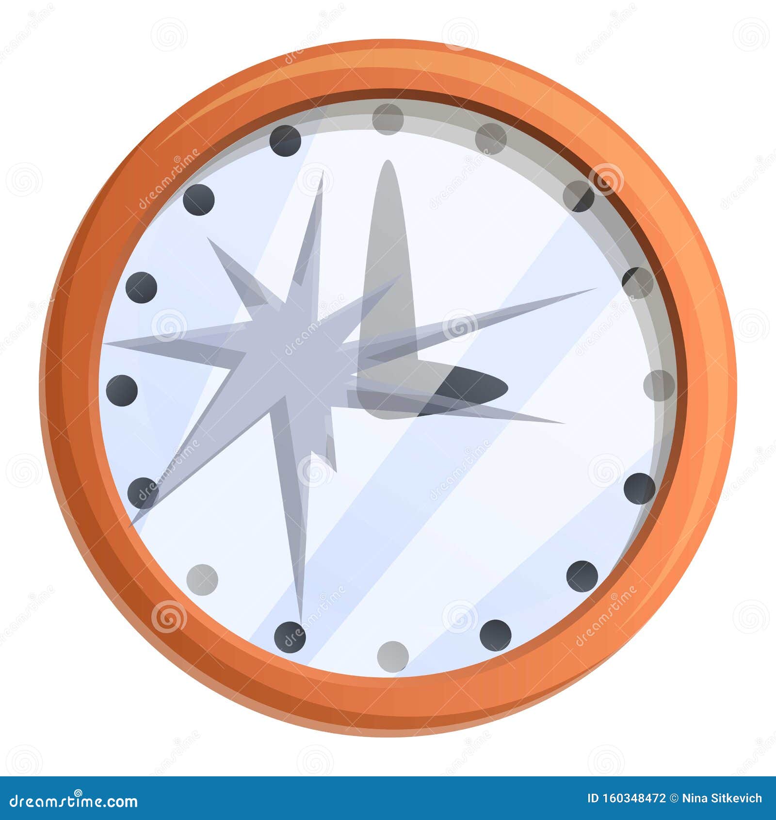Broken Wall Clock Icon, Cartoon Style Stock Vector Illustration of