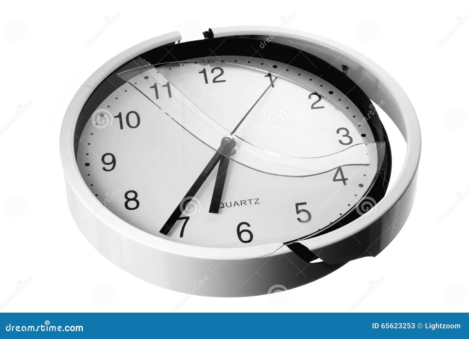 Broken Wall Clock stock image. Image of studio, punctual 65623253