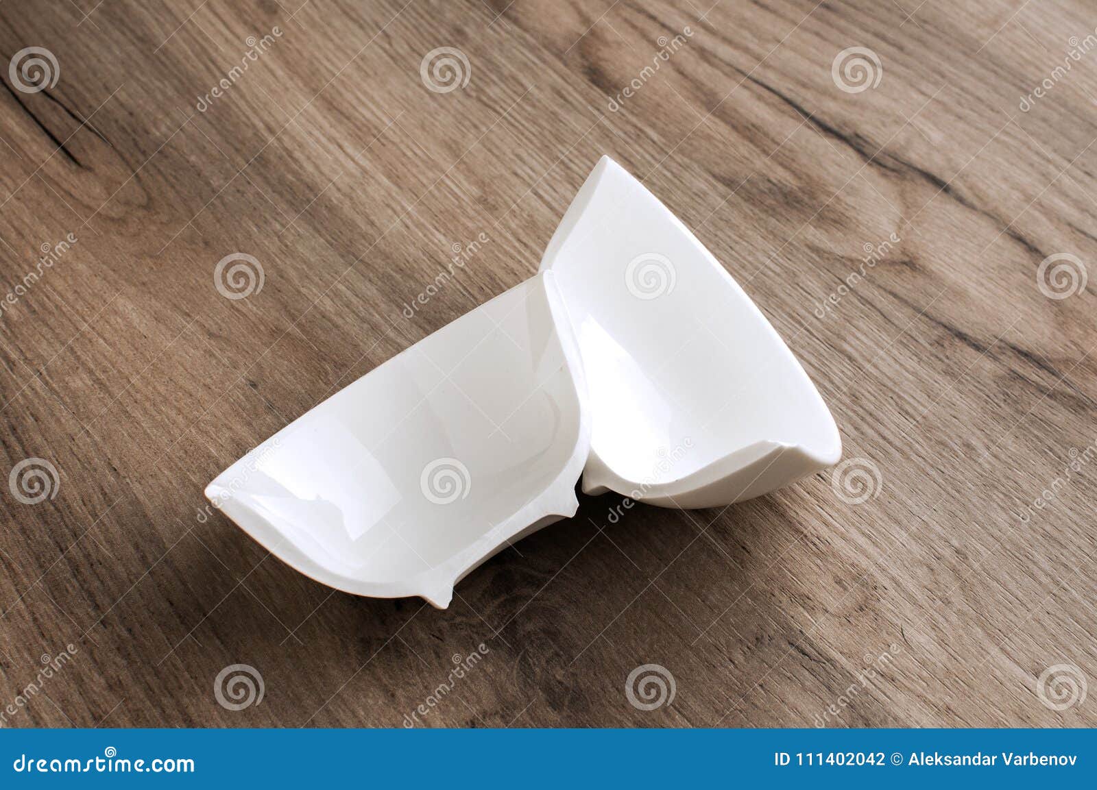 Broken White Porcelain Bowl Stock Photo Image of dropped, pottery