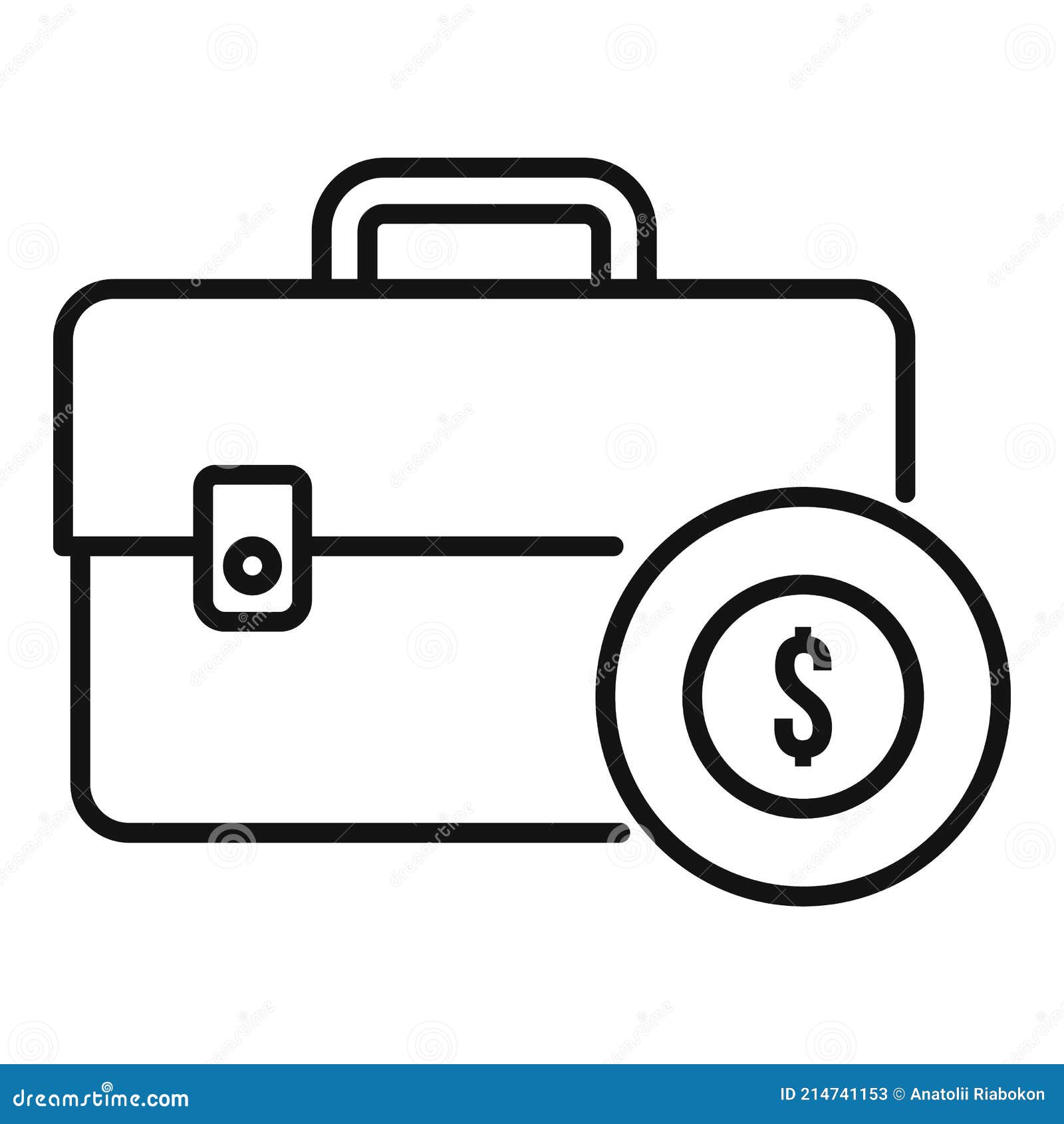 Broker Briefcase Icon, Outline Style Stock Vector Illustration of
