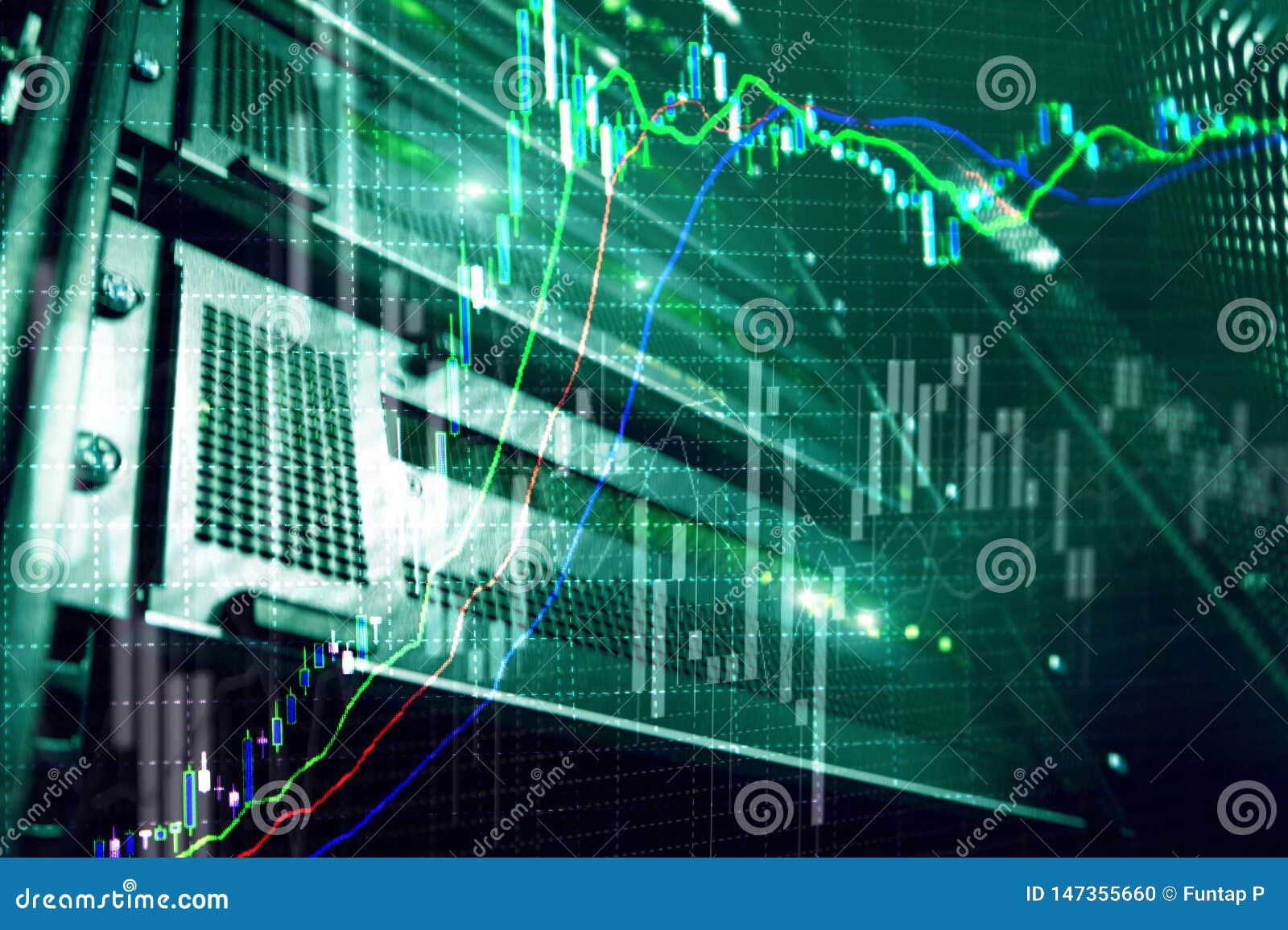 broker monitoring center. stock market management center. trading algorithms on server room