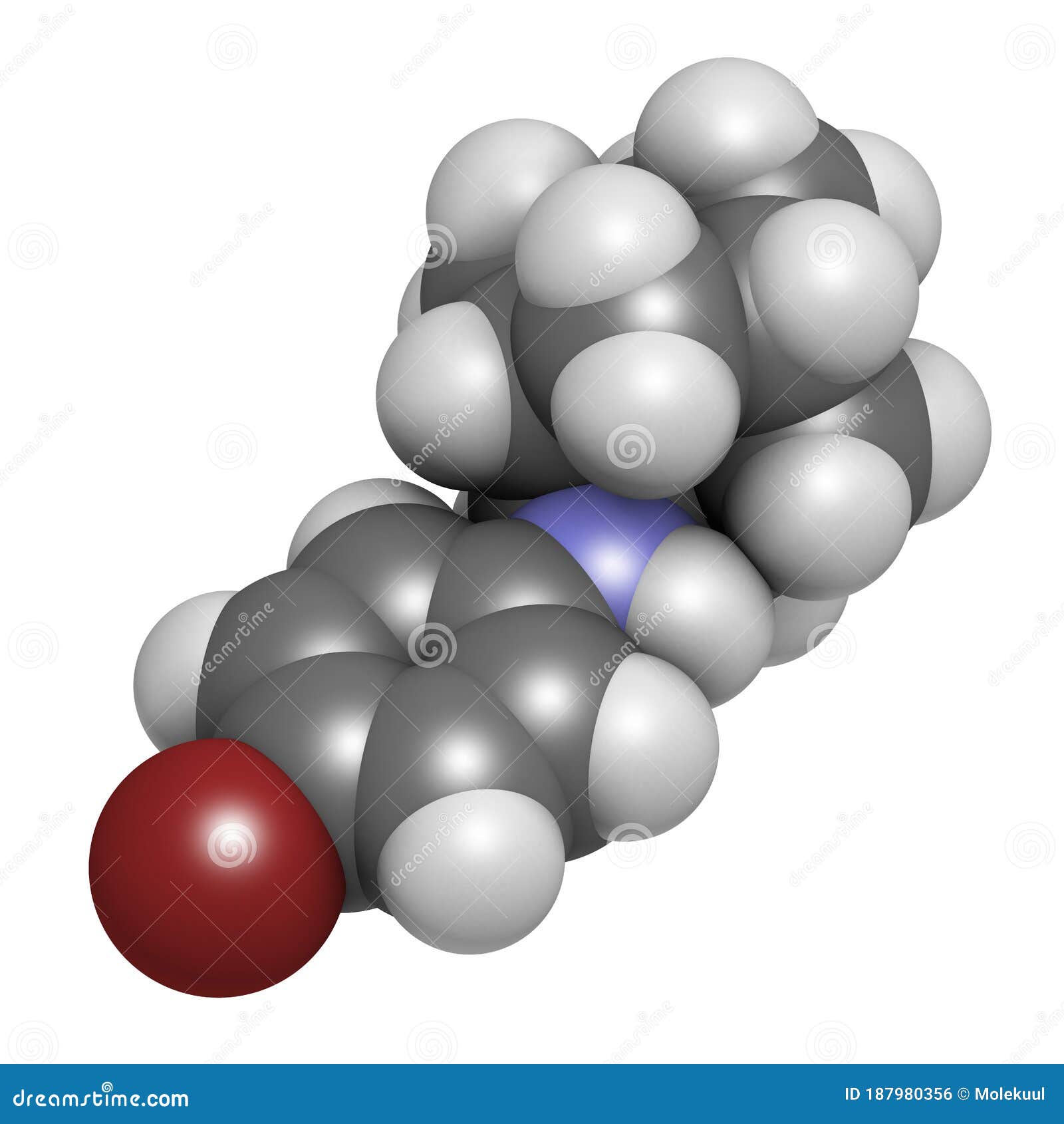 bromantane asthenia drug molecule. also used in sports doping. 3d rendering. atoms are represented as spheres with conventional.