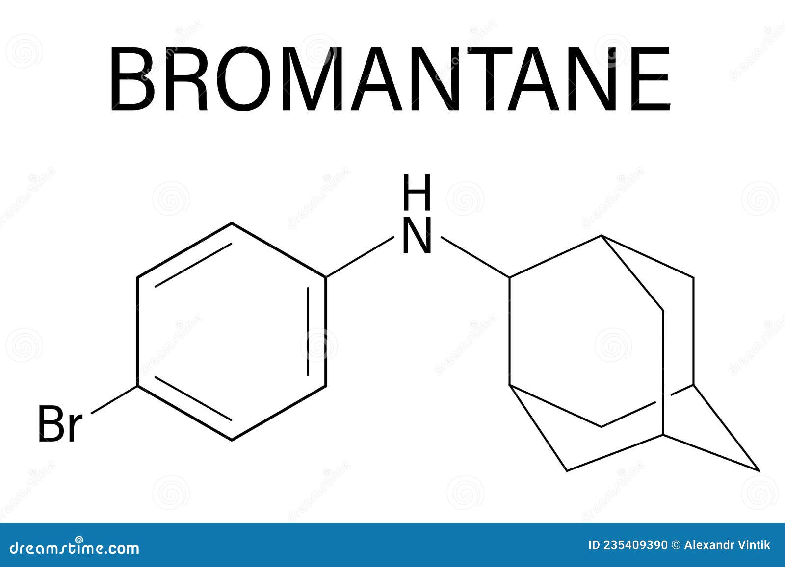 bromantane asthenia drug molecule. also used in sports doping. skeletal formula.