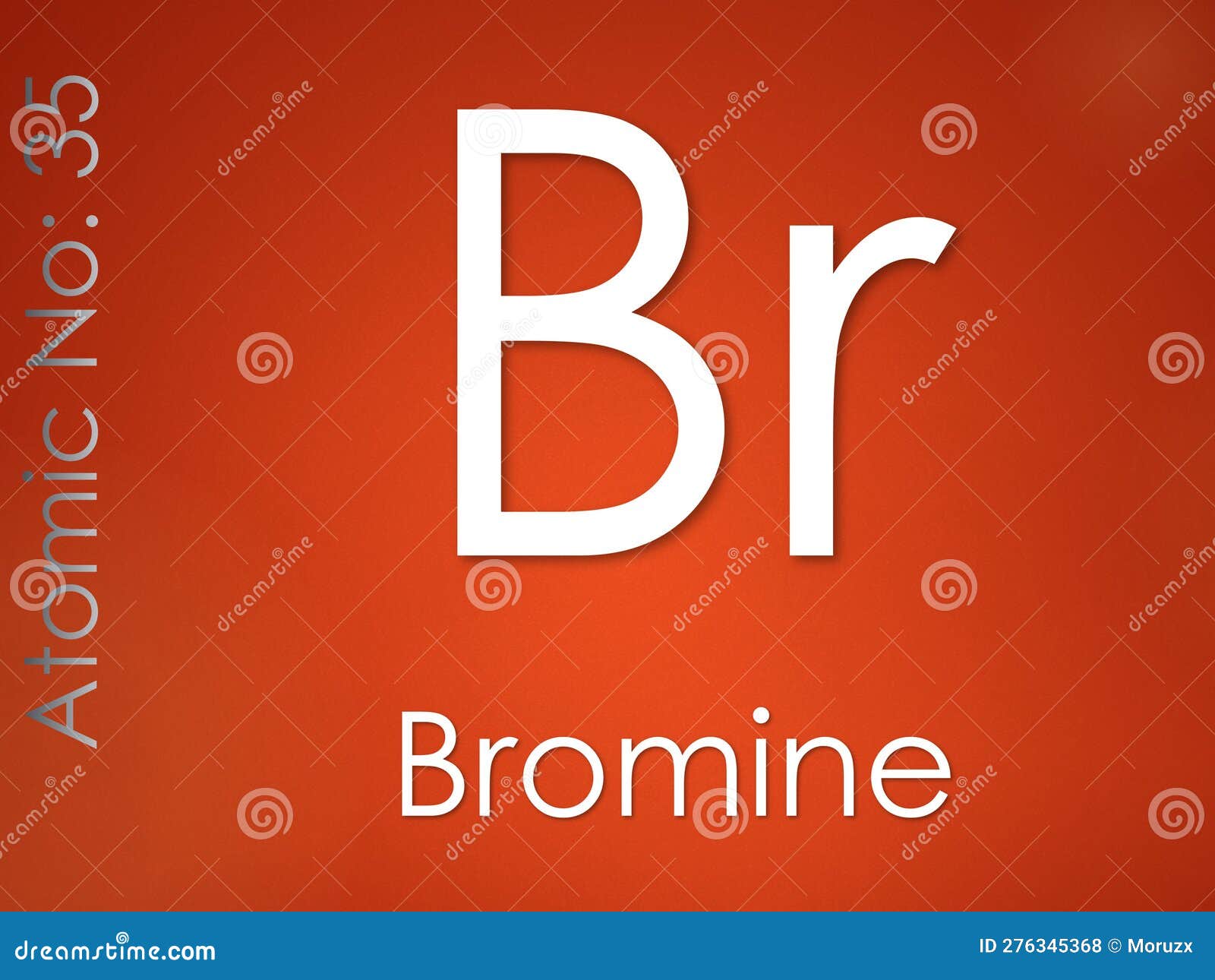 Bromine Chemical Element Symbol on Red Gradient Background Stock