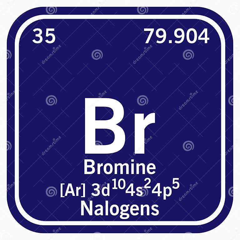 Bromine Periodic Table of the Elements Vector Illustration Eps 10 Stock