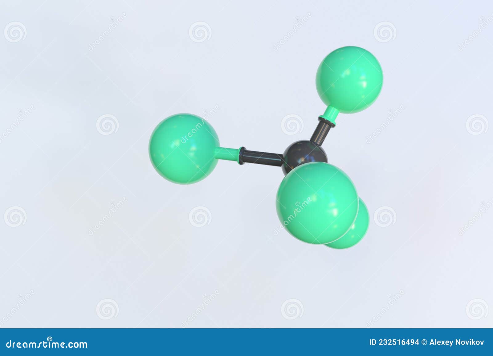 Bromotrifluoromethane Molecule. Isolated Molecular Model. 3D Rendering ...