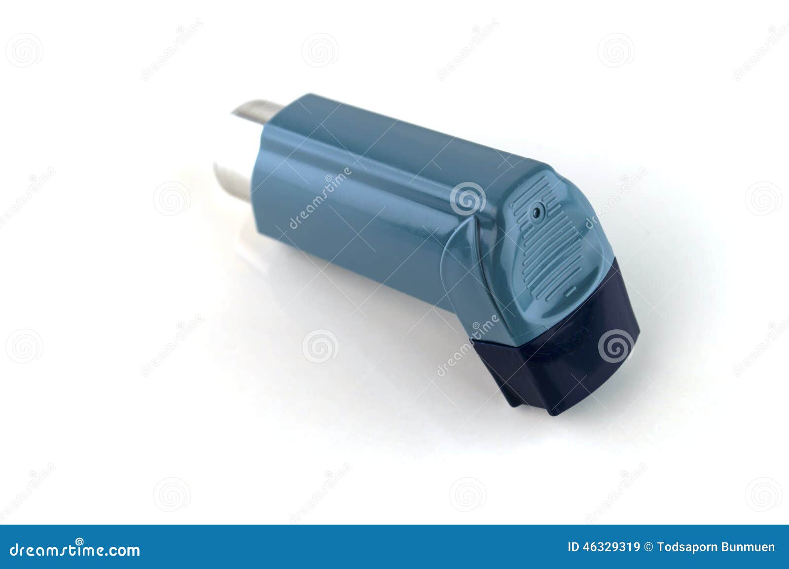 Bronchodilator Inhaler Using in Asthma Patient on White Background. Stock Image Image of