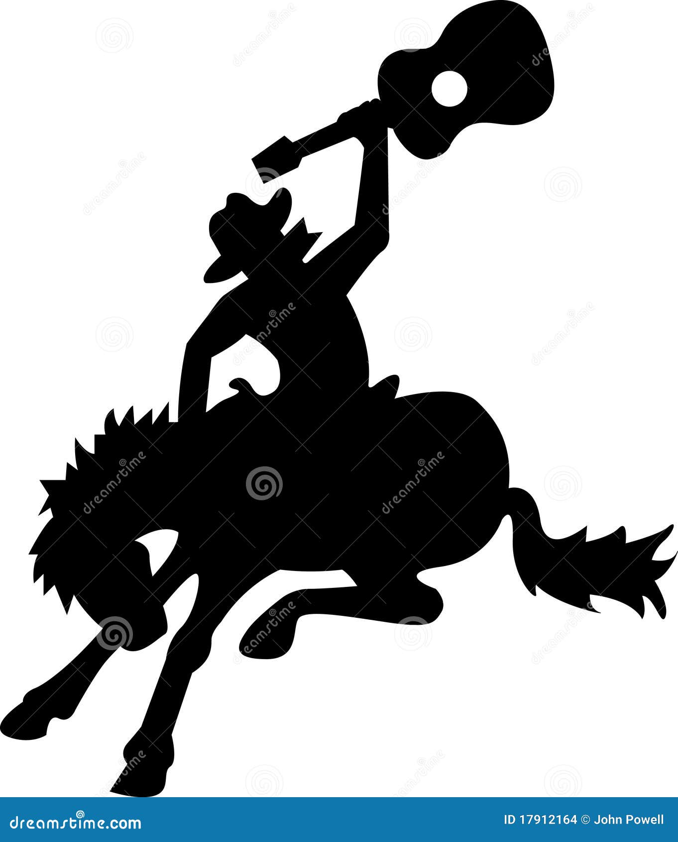bronco riding cowboy sillhouette