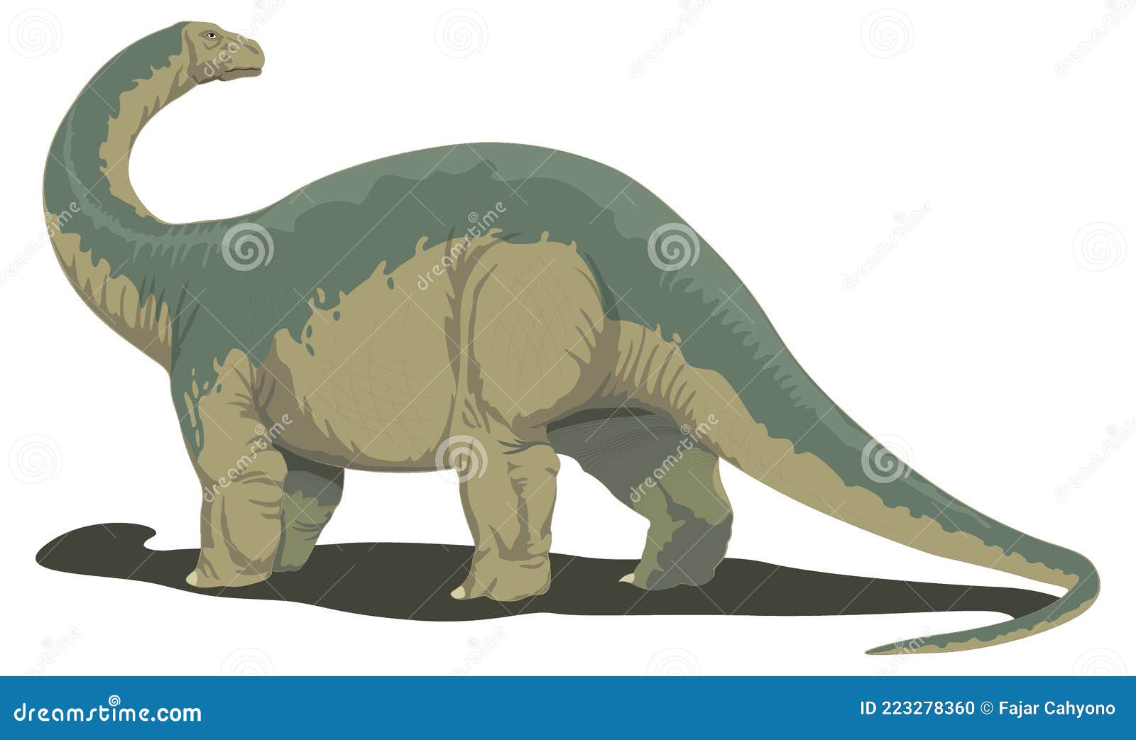 Desenho Realista Dinossauro Brontossauro Gigante Ilustração