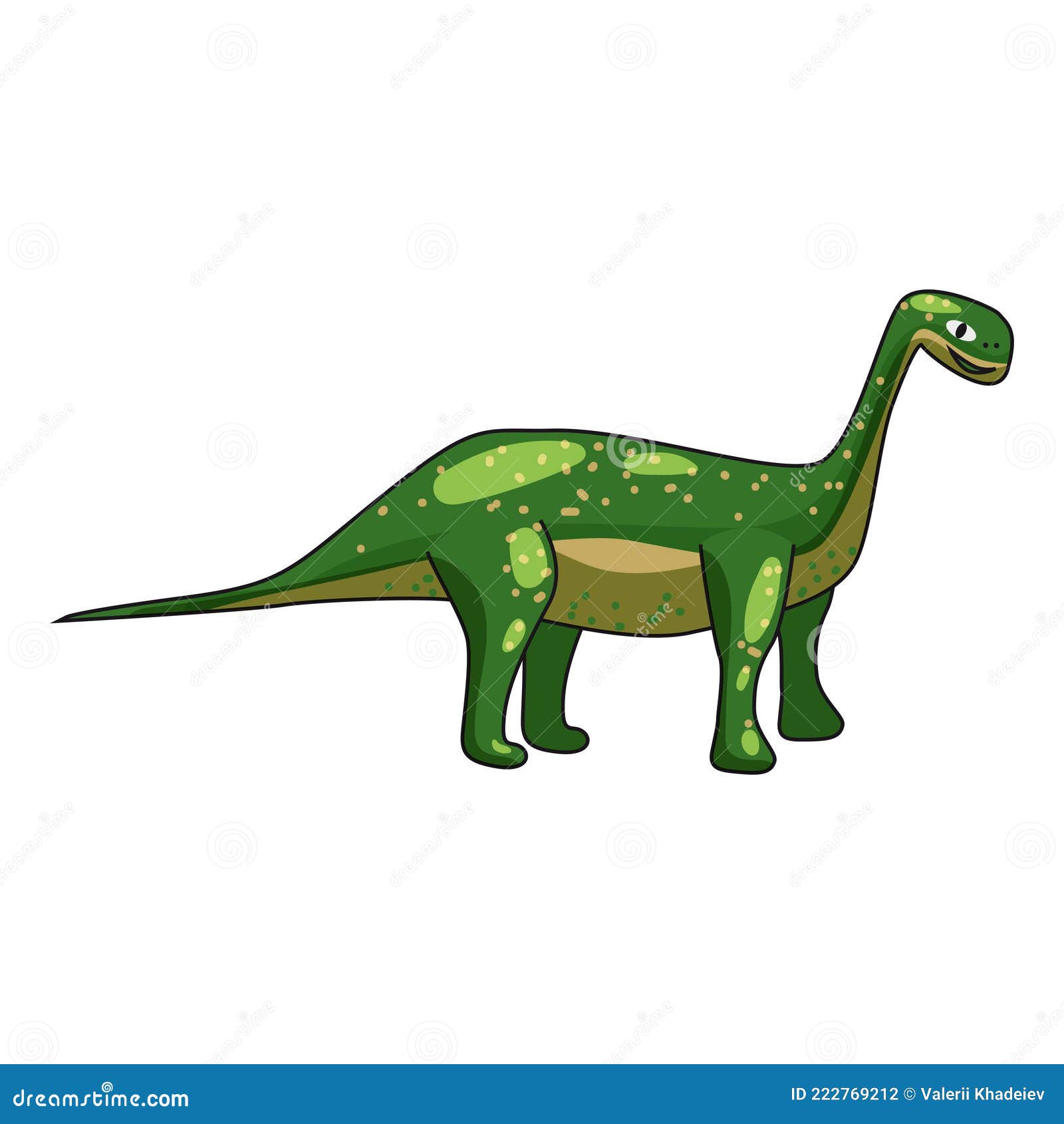 Vetores de Desenho Animado Dinossauro Brontossauro Dinossauro