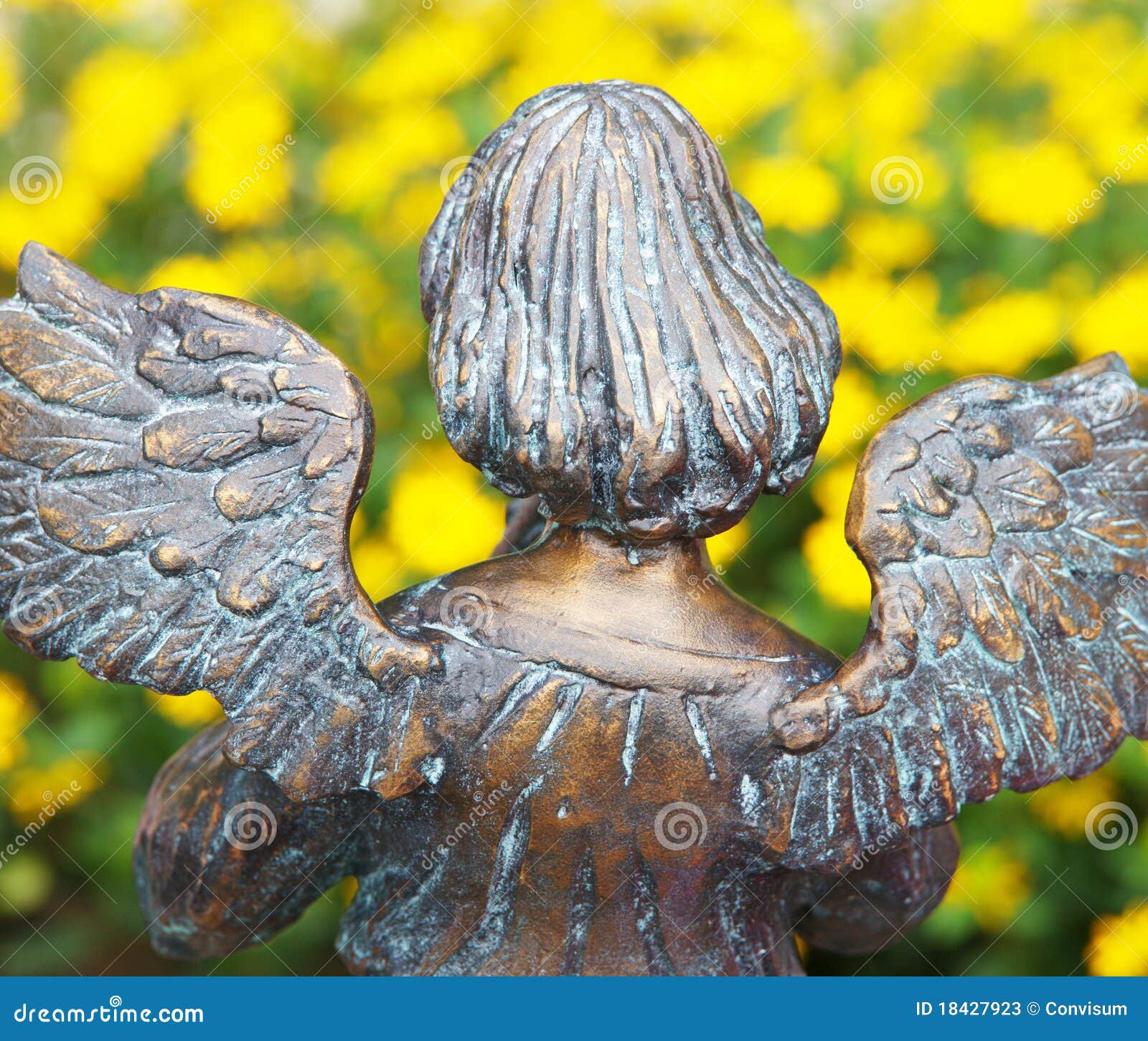 Bronze angel statue stock image. Image of close, detail 18427923