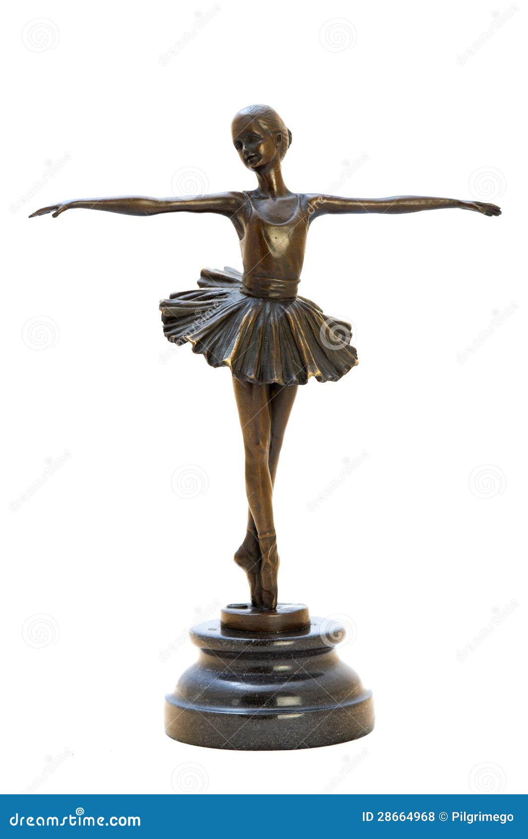 Bronze Antique Figurine of the Dancing Ballerina. Stock Photo Image