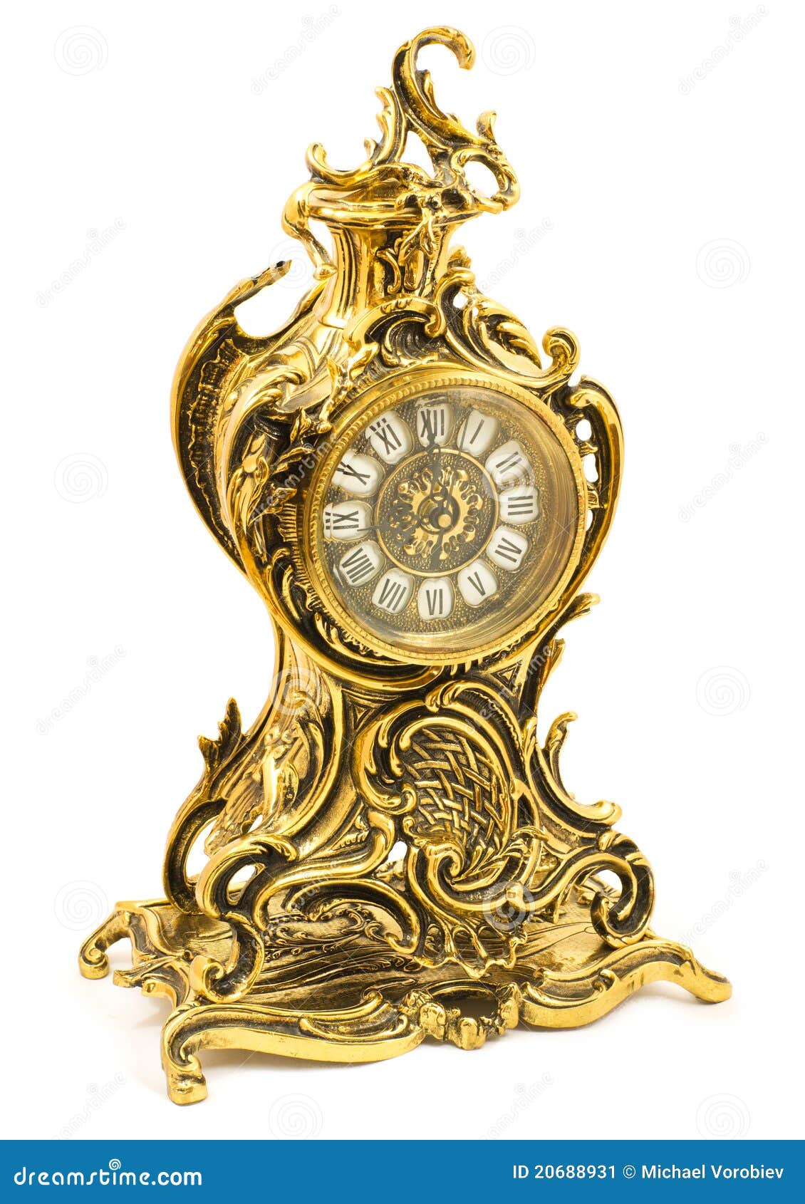 Bronze antique table clock stock image. Image of hours 20688931