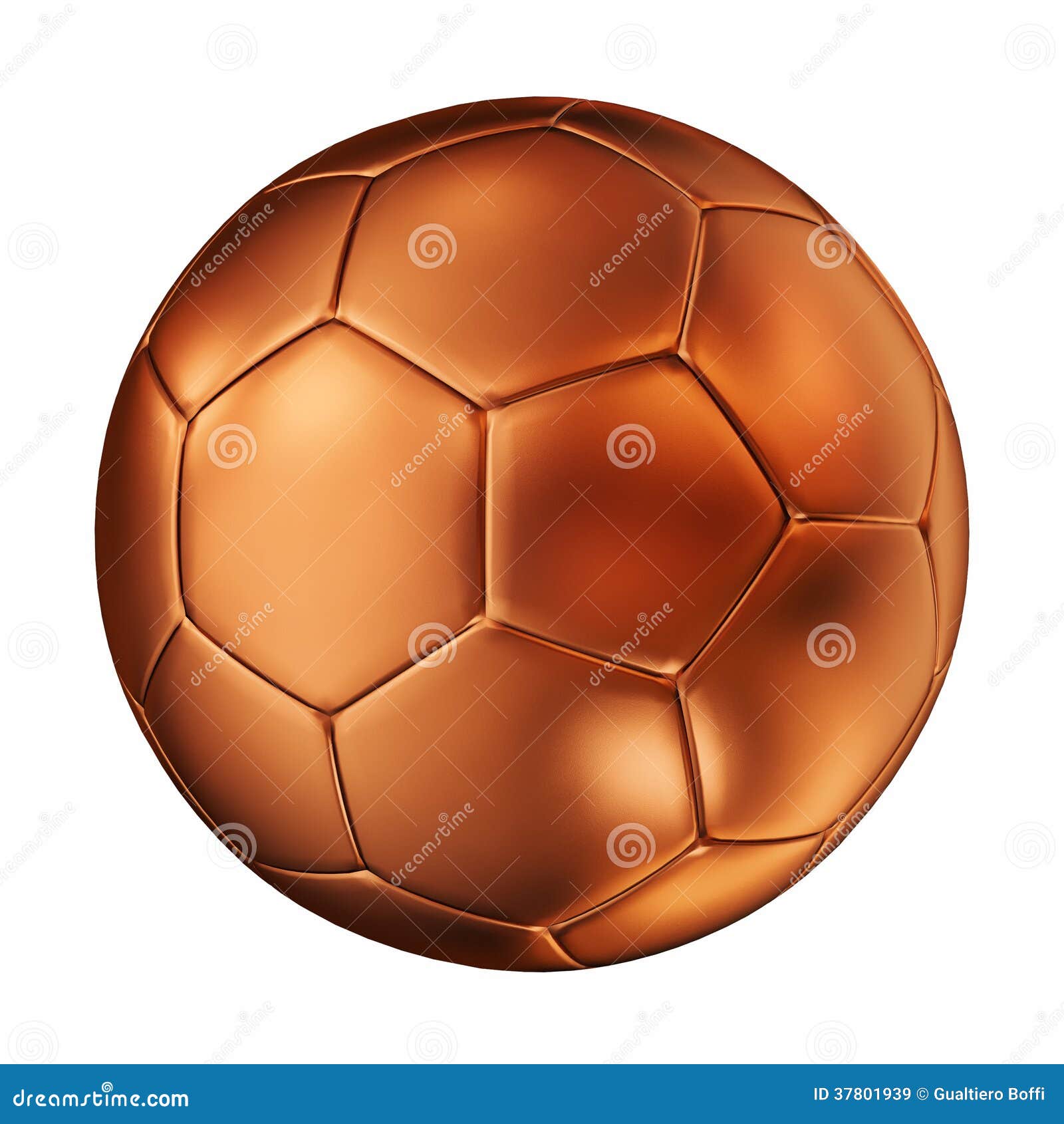 Bronze Soccer Ball On White RoyaltyFree Stock Photo CartoonDealer