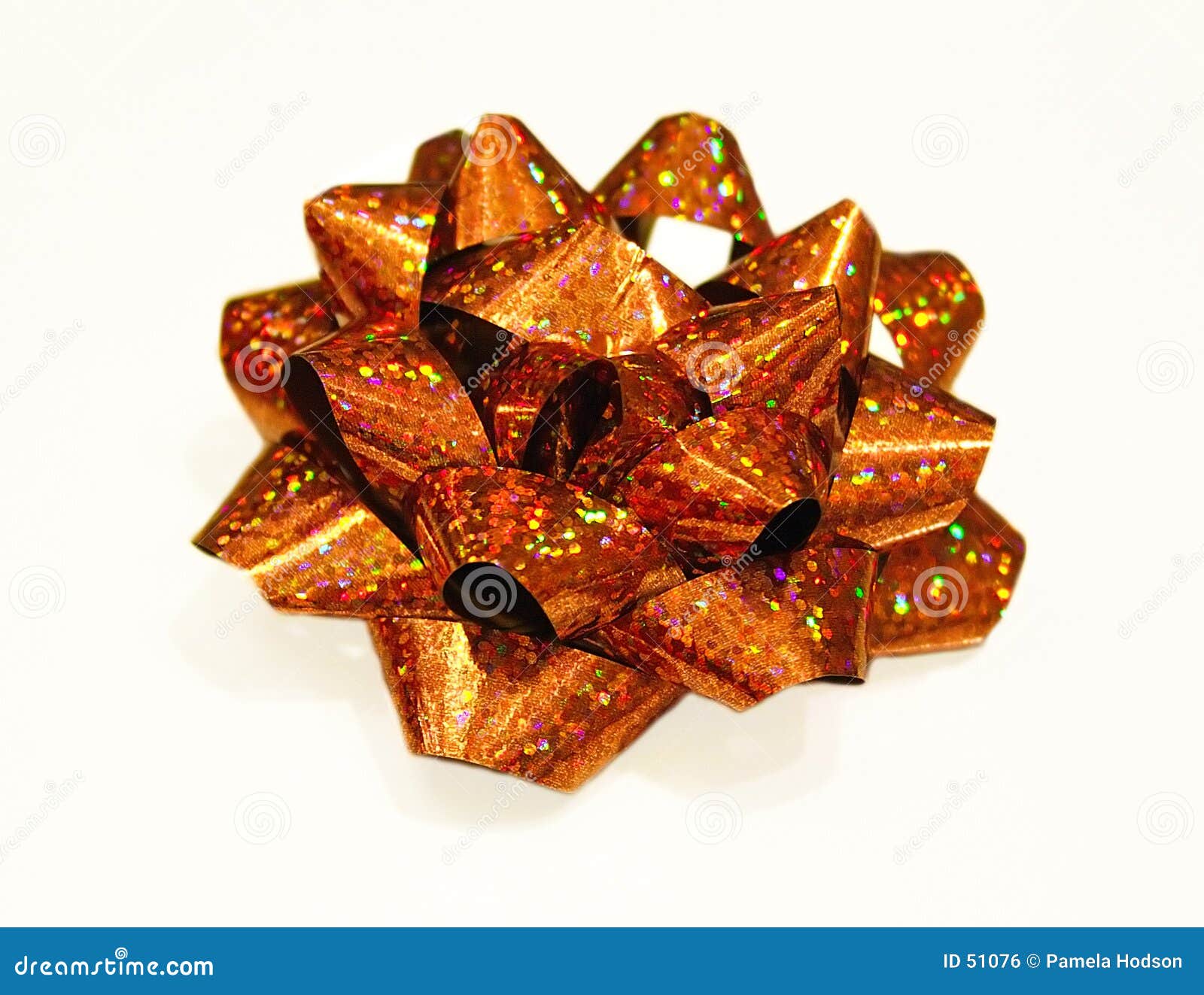 Bronze bow stock photo. Image of holographic, still, parcel 51076