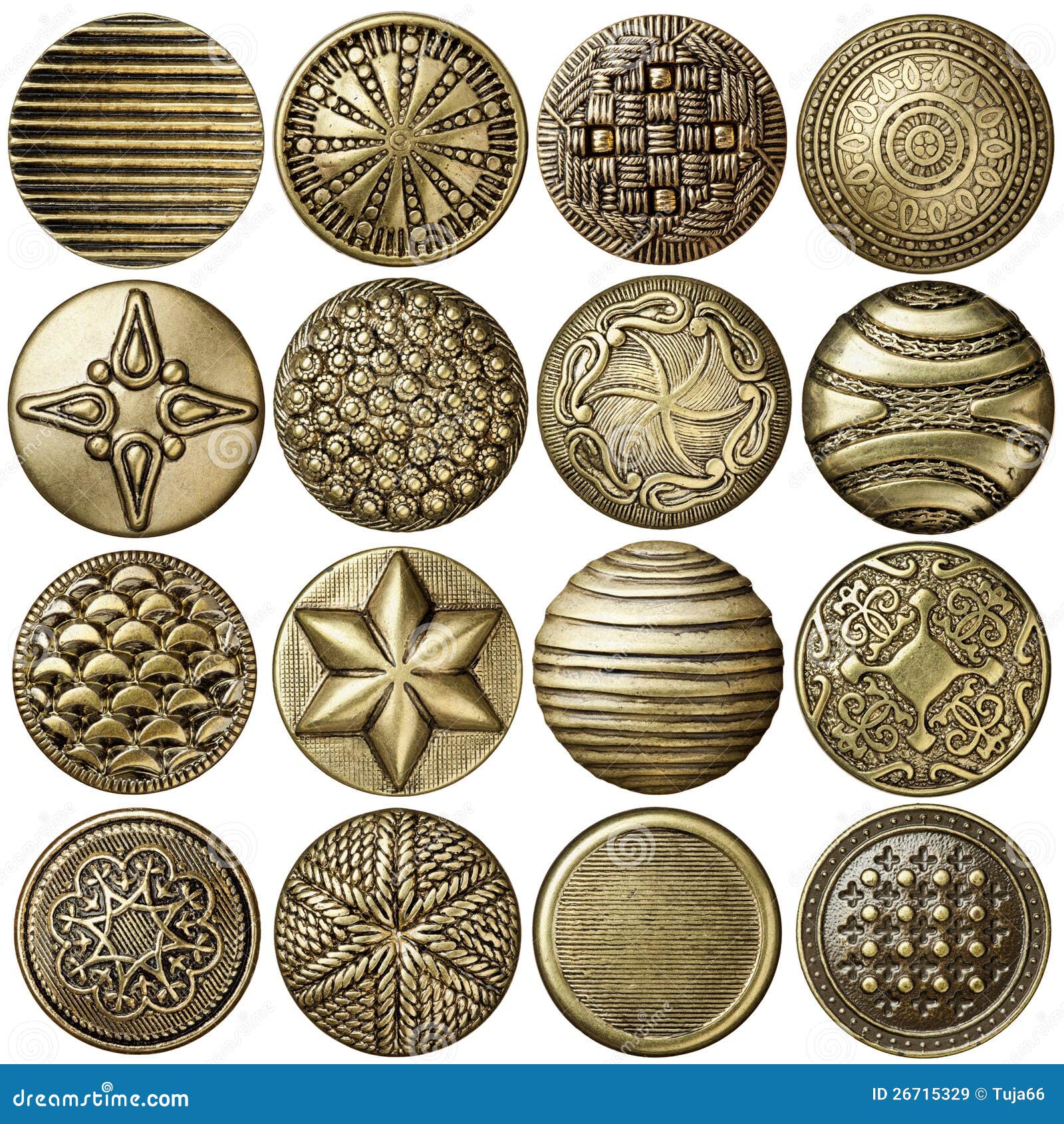 Bronze buttons stock image. Image of distressed, fashion 26715329