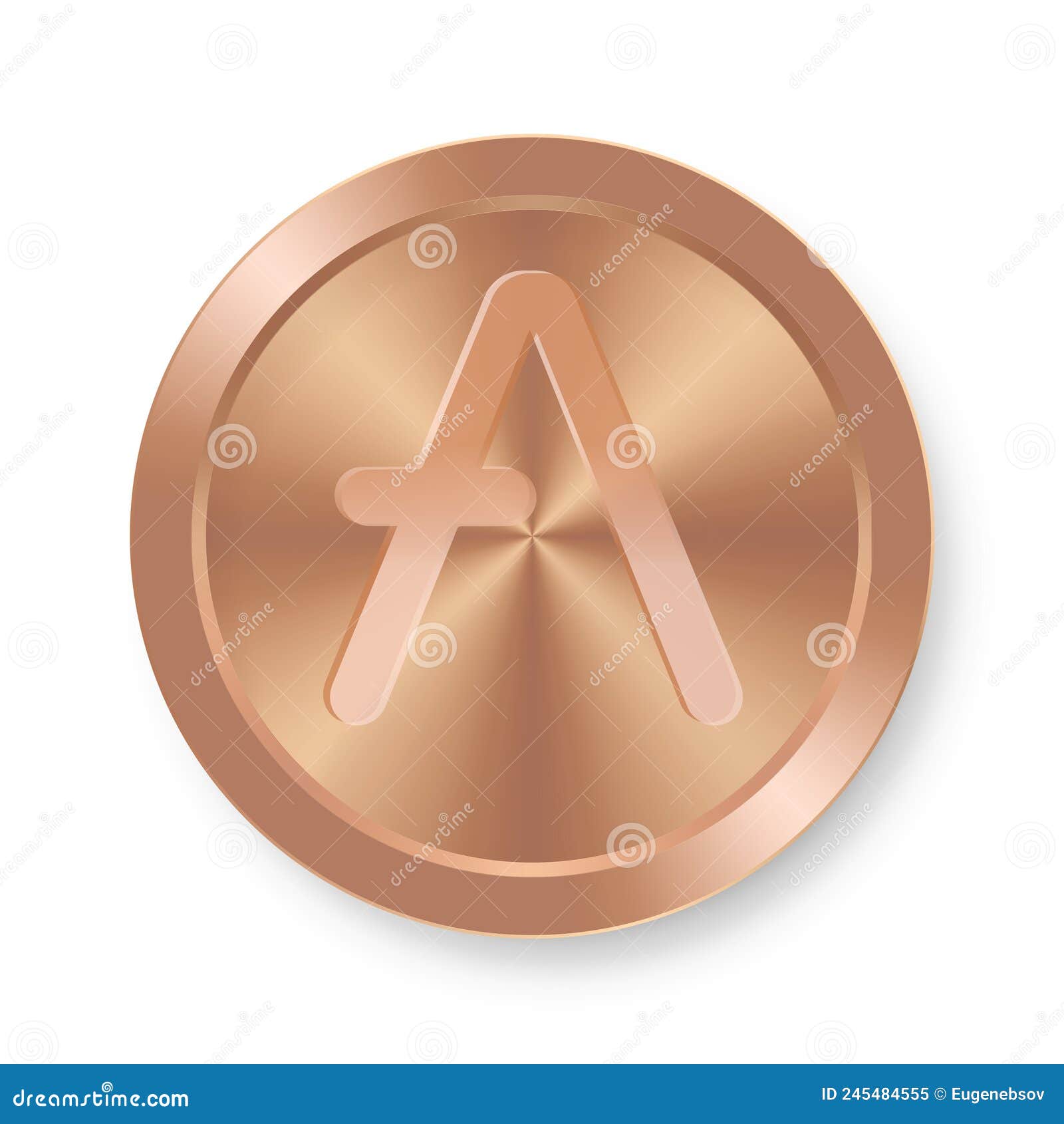 Bronze Coin of Aave Concept of  Cryptocurrency Stock Vector