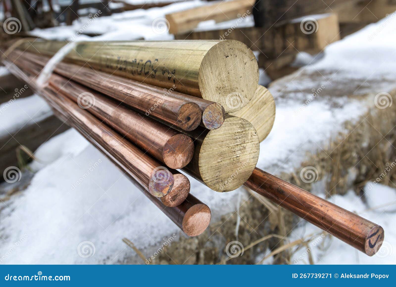 Bronze and Copper Rod in a Bundle Stock Image Image of industry