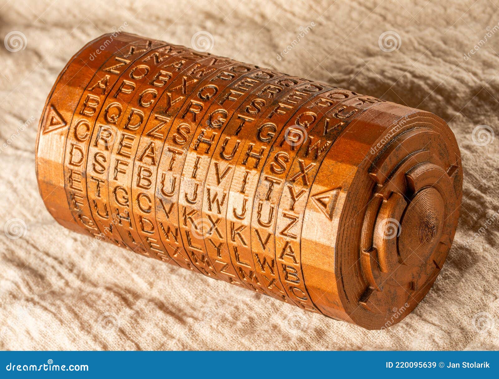Bronze Cryptex Invented by Leonardo Da Vinci from the Book Da