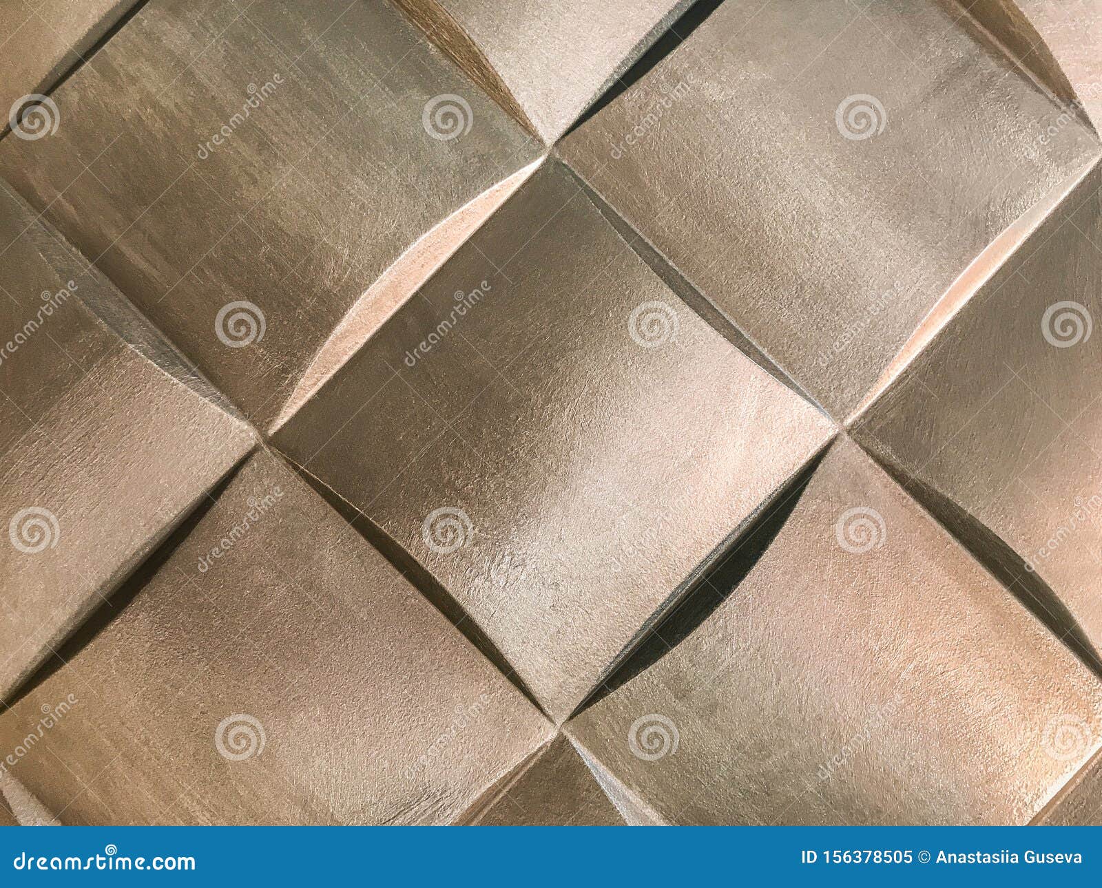 Bronze 3D Interior Decorative Wall Panel with Unusual Geometric Shape
