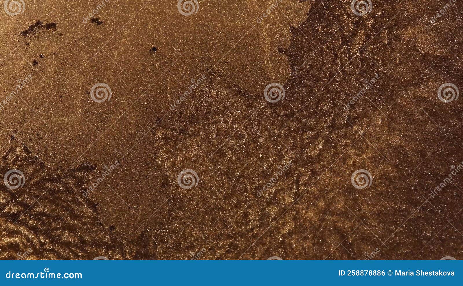 Bronze Dust Particles Fly in Slow Motion in the Air Lingering Slowly