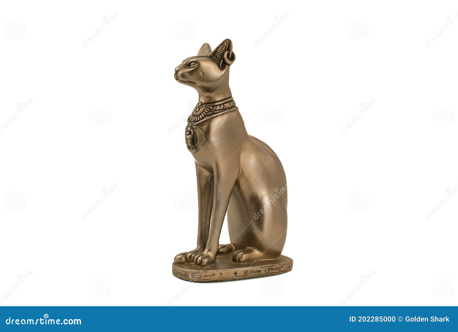 Bronze Egypt Cat Statue Isolated Over White Stock Photo Image of