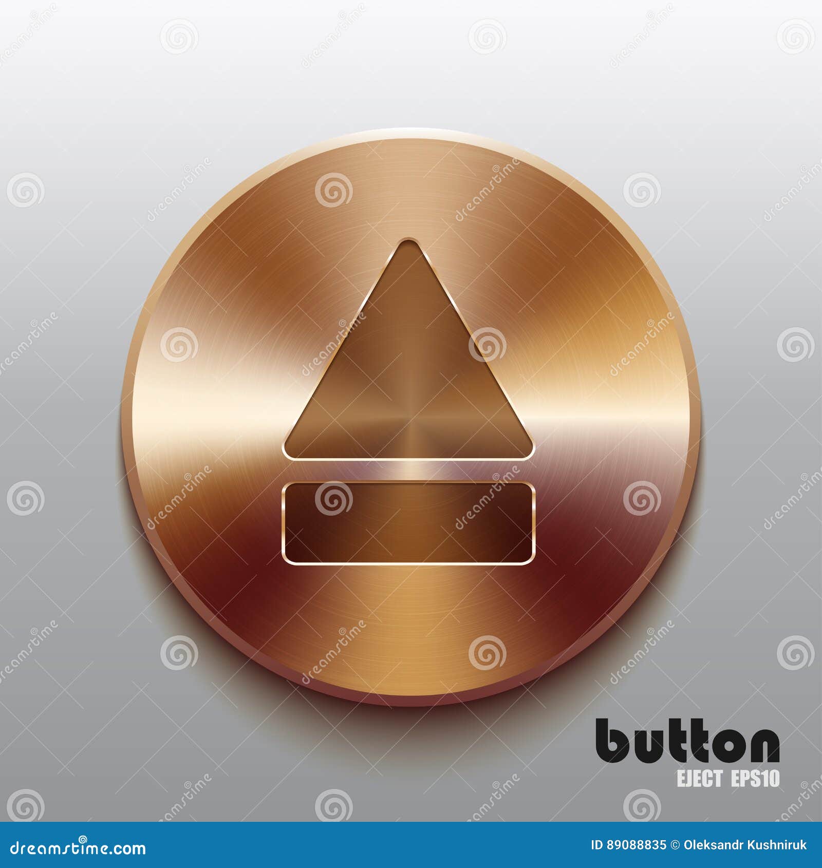 Bronze eject button stock vector. Illustration of metal 89088835