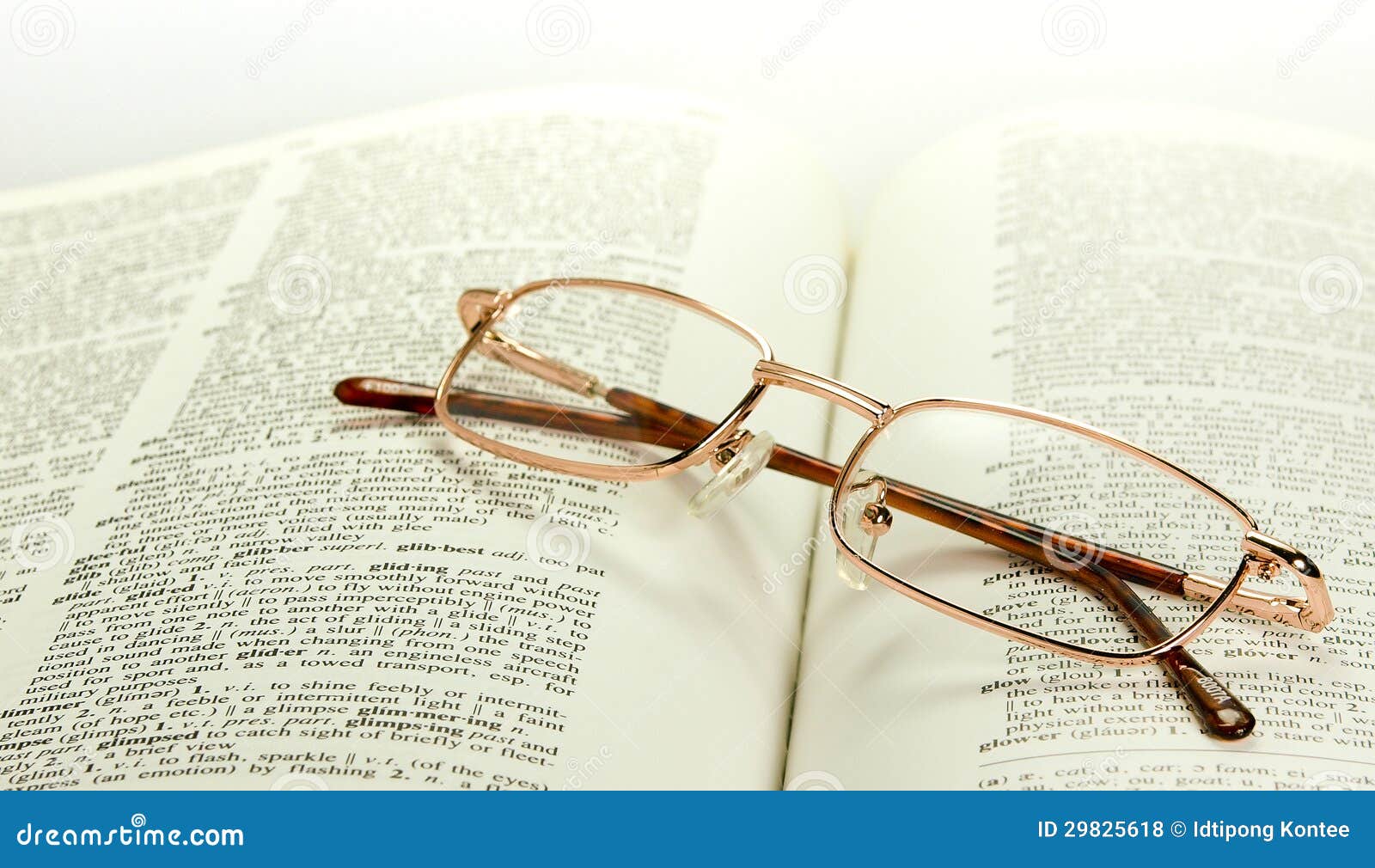 Bronze Glasses on Dictionary Stock Photo Image of bookstore, isolated 29825618