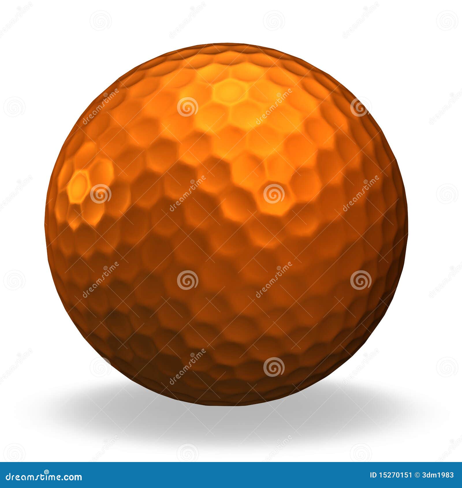 Bronze golf ball stock illustration. Illustration of closeup 15270151