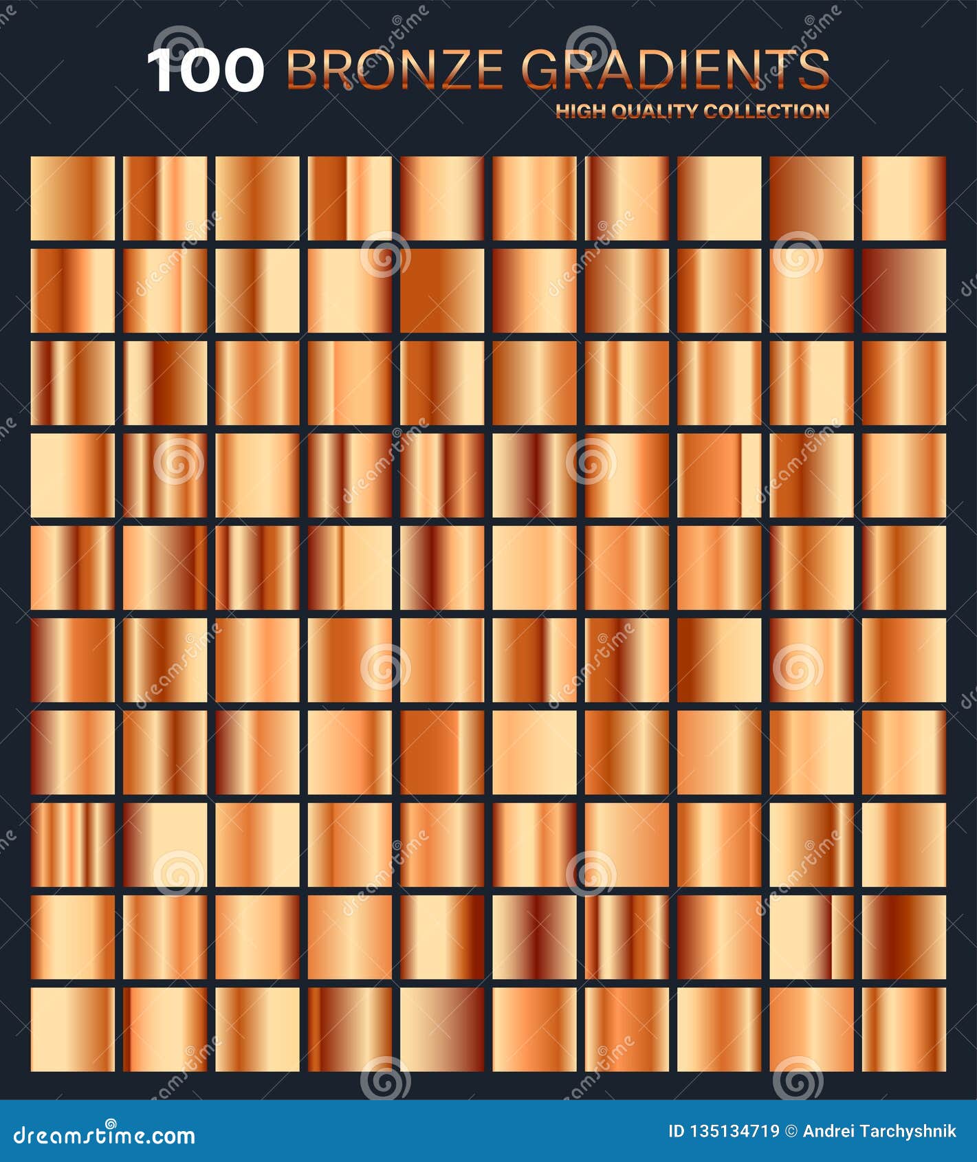 Bronze Gradient,pattern,template.Set of Colors for Design,collection of