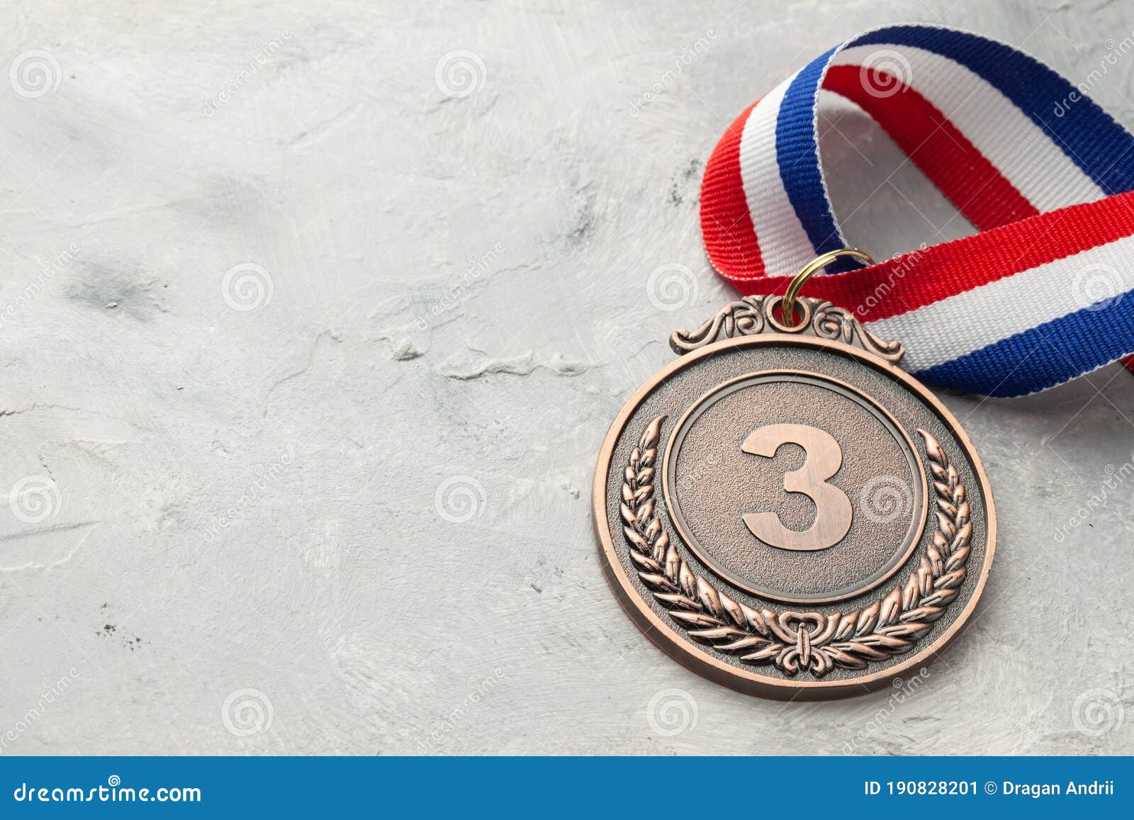 Bronze Medal. Third Place Award with Ribbon Stock Image Image of