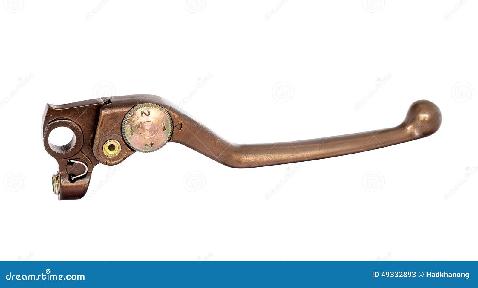A Bronze Motorcycle Lever Isolated on White Stock Image Image of