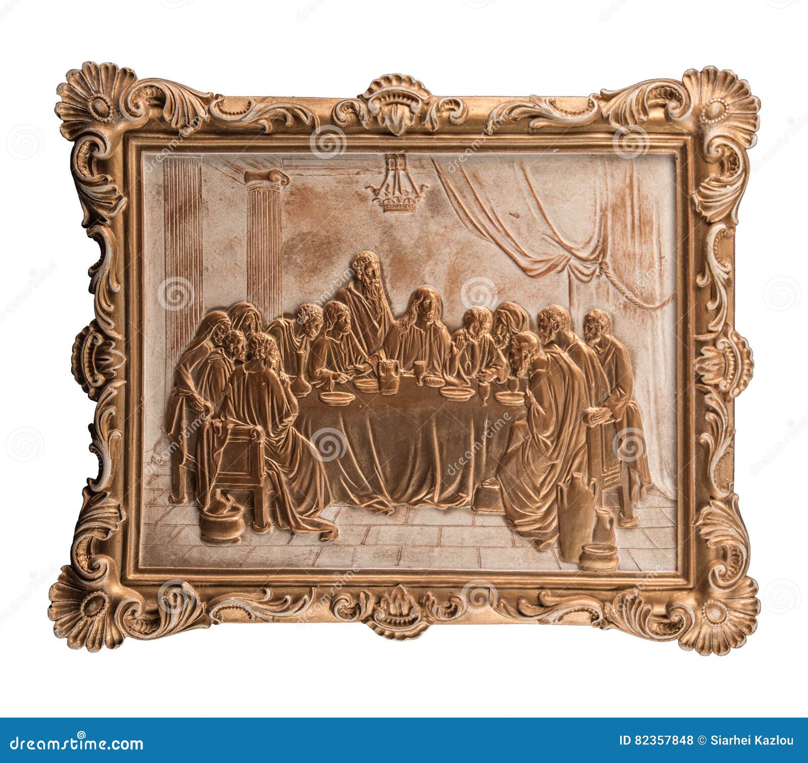 bronze picture last saviour, plaster frames