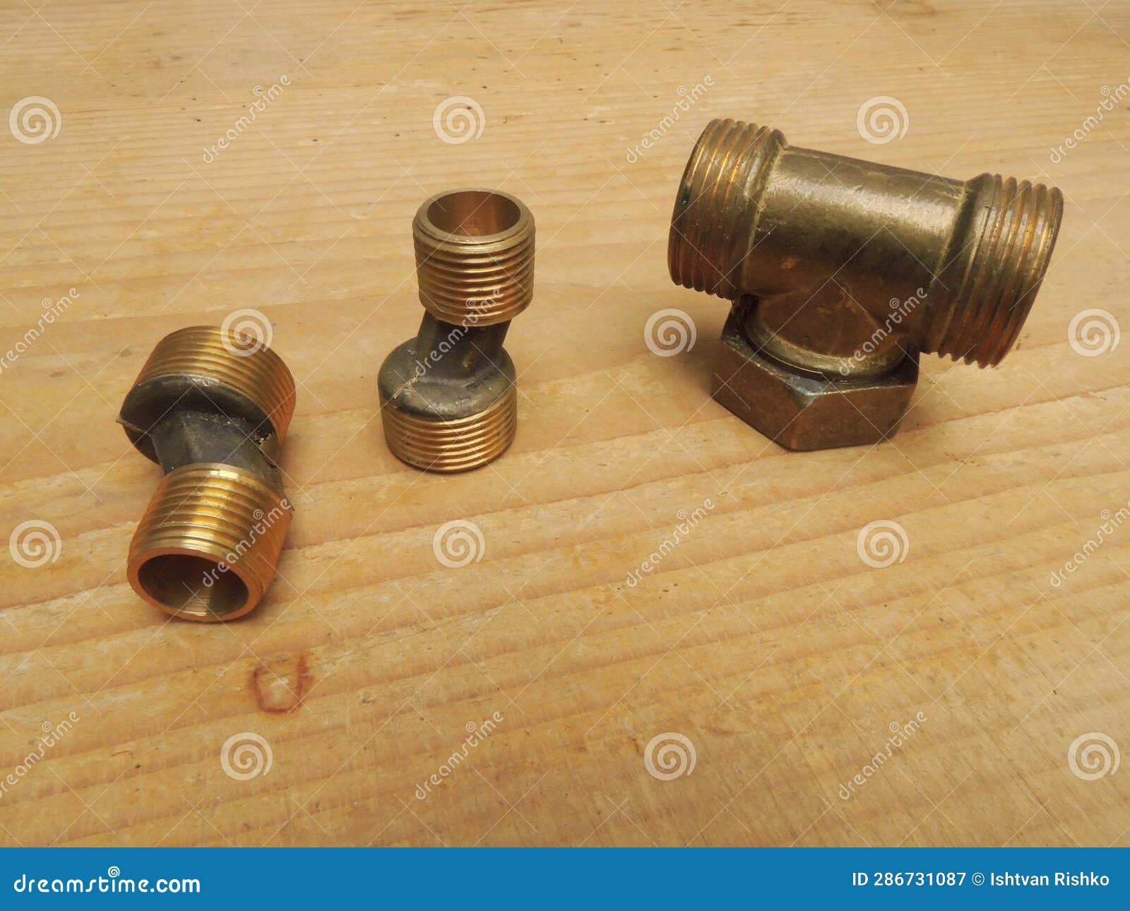 Bronze Plumbing Couplings in Different Sizes Stock Image Image of