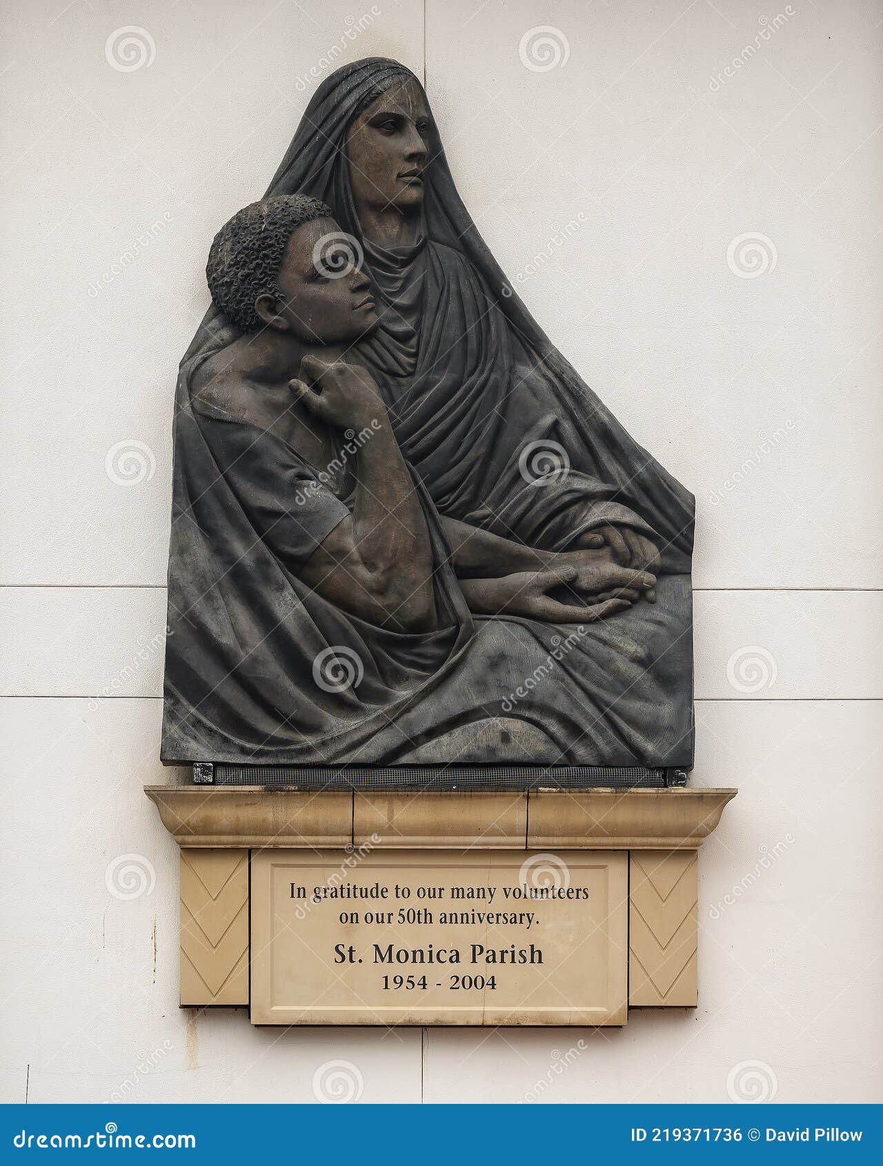 Bronze Relief With Saint Monica And Her Son Saint Augustine At Saint