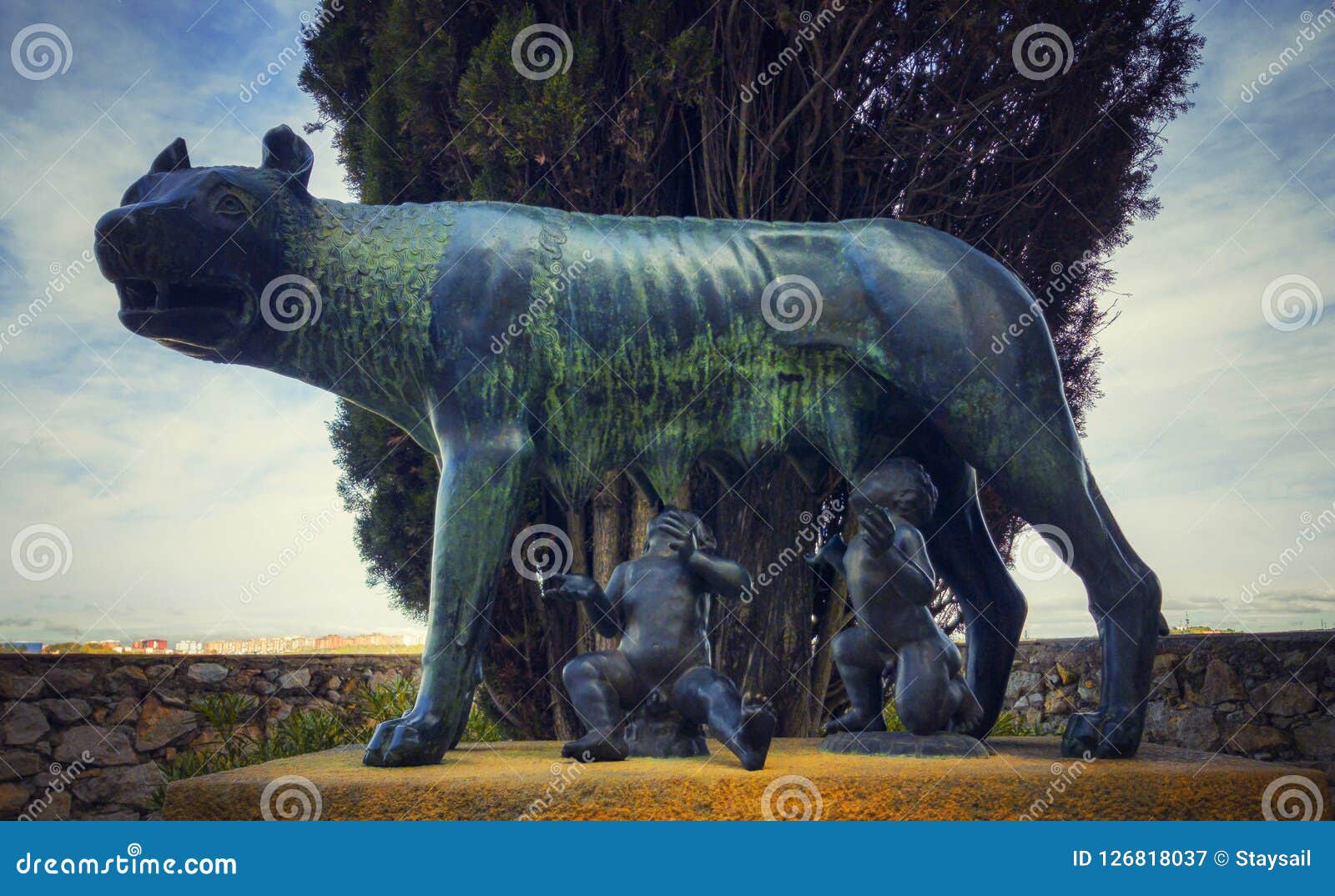 Bronze Statue the Capitoline Wolf Stock Image - Image of brothers ...