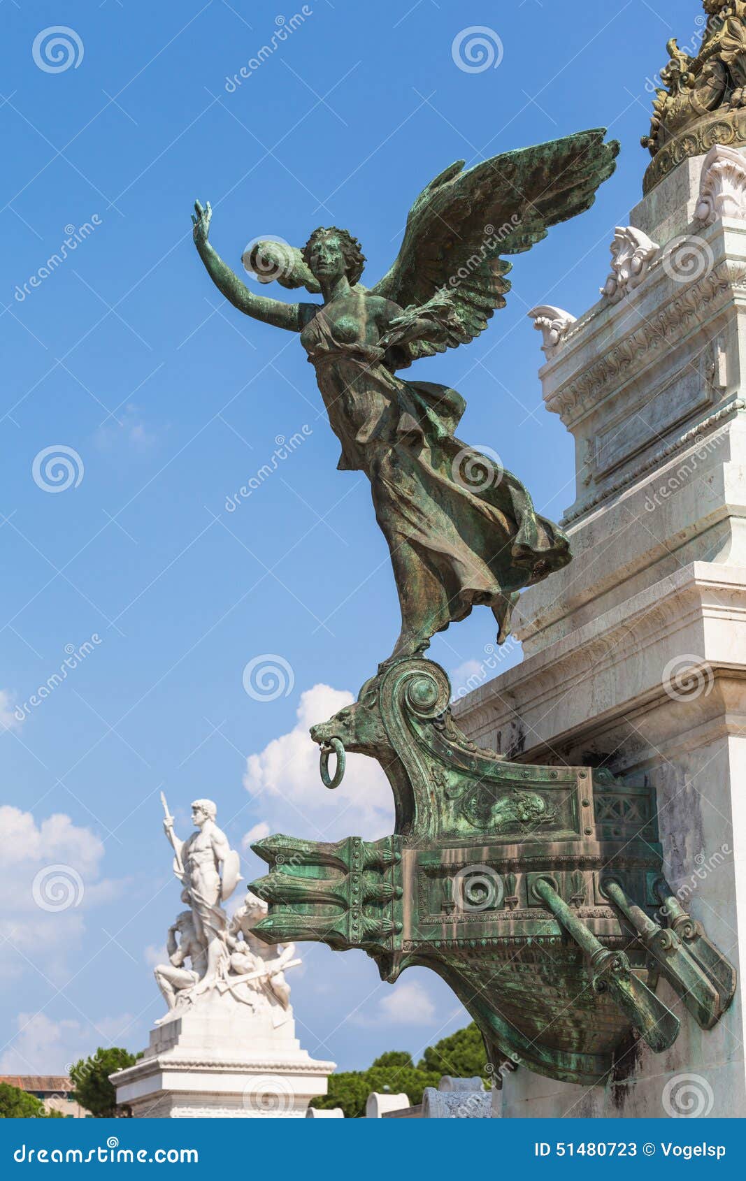 the bronze statue in front of monumento nazionale a vittorio emanuele ii