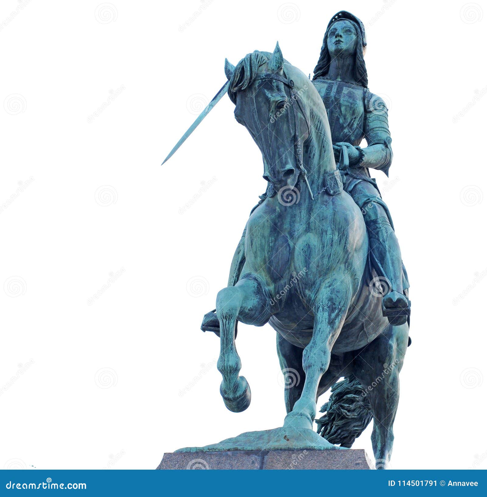 bronze statue joan of arc in orleans, france