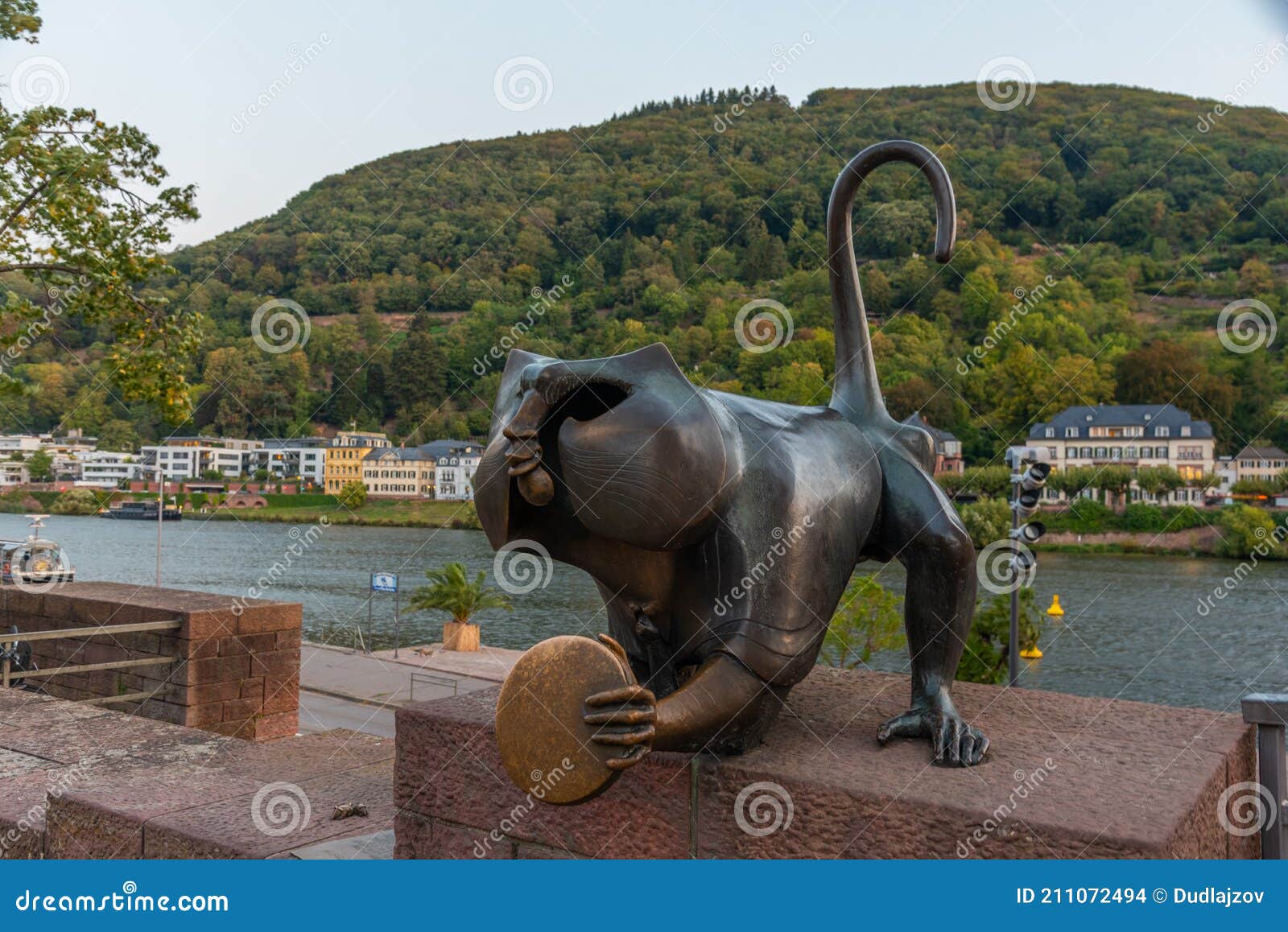 Bronze Statue of a Monkey in Heidelberg, Germany Stock Photo Image of