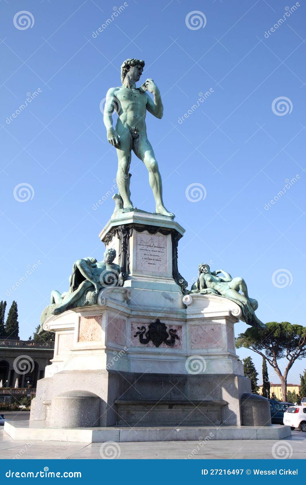 bronze statue at piazzale michelangelo in florence