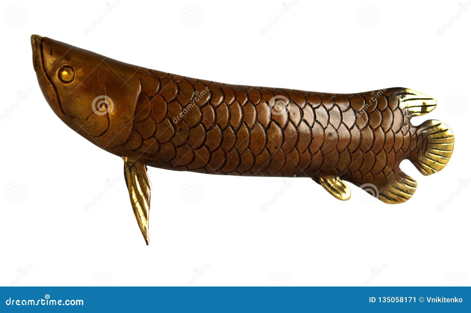 Bronze statuette of a fish stock image. Image of masterpiece - 135058171