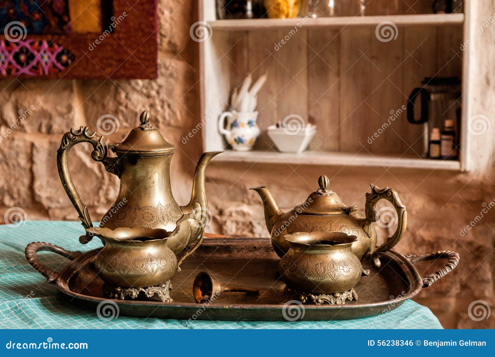 Bronze Tea and Coffee Service Stock Photo Image of artificial