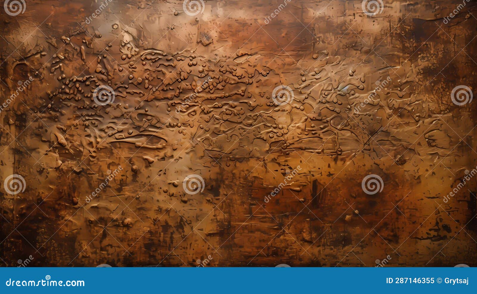 Bronze Texture, Brushed Bronze Plate. Scratched Grunge Bronze Plate