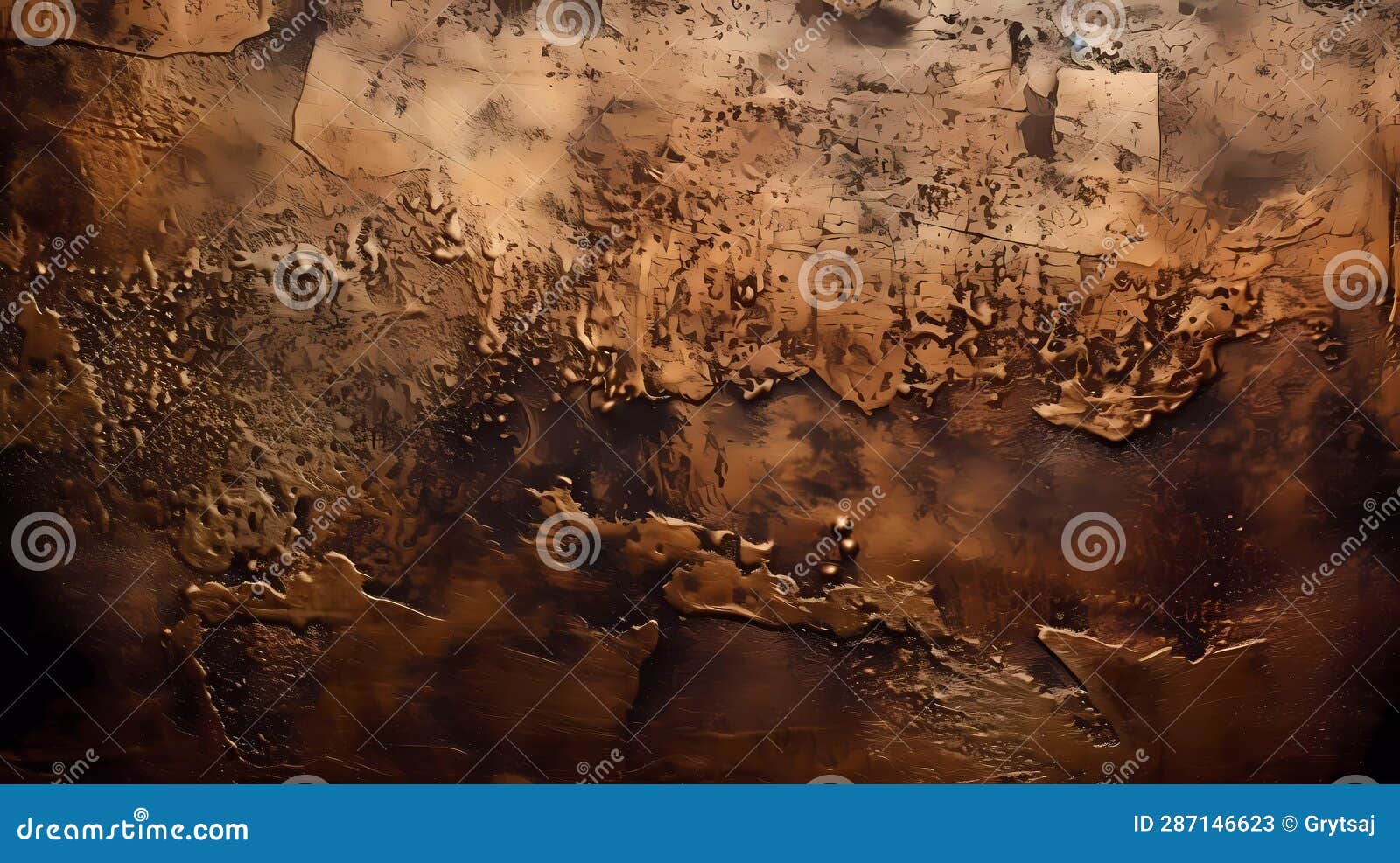 Bronze Texture, Brushed Bronze Plate. Scratched Grunge Bronze Plate