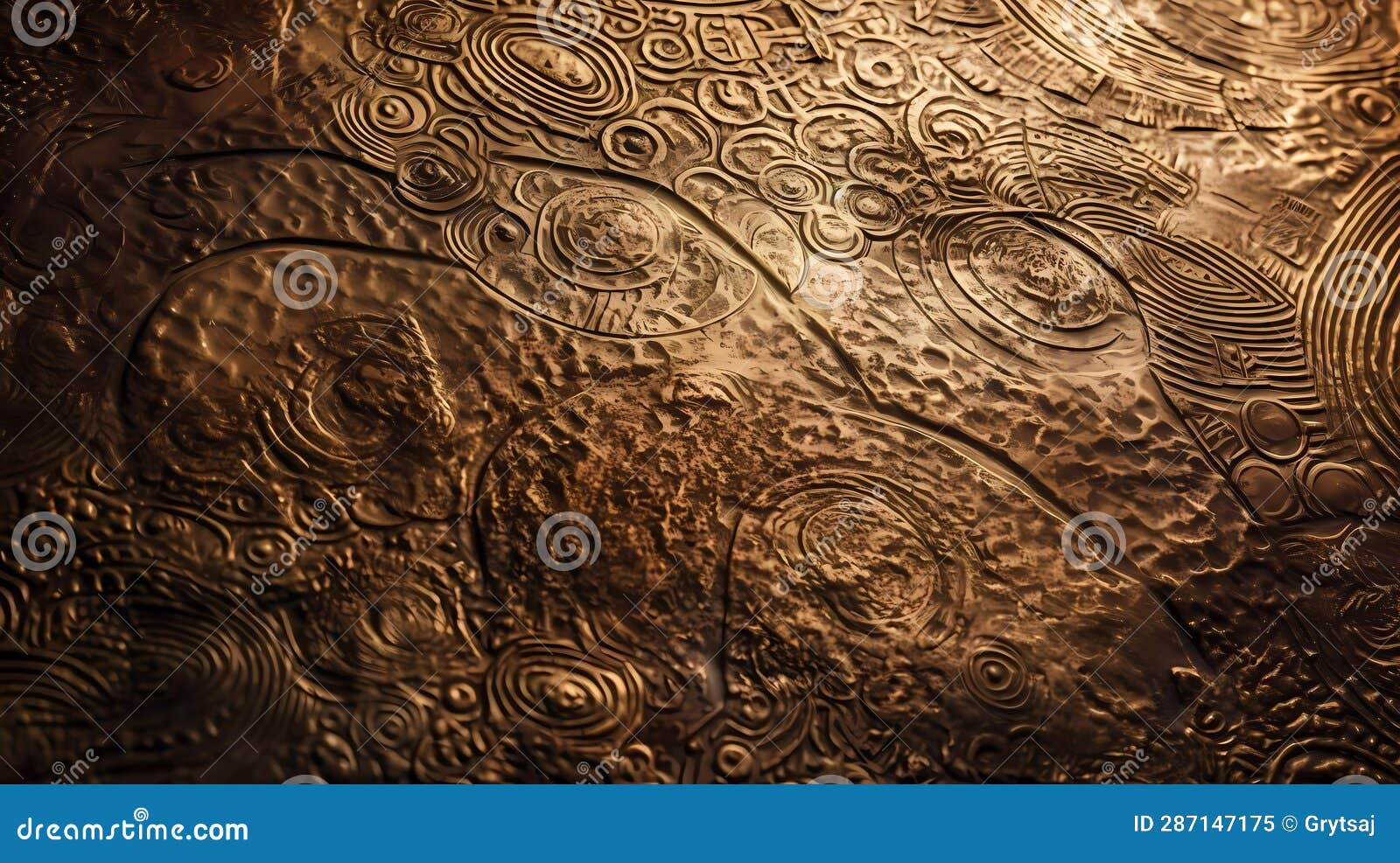 Bronze Texture, Brushed Bronze Plate. Scratched Grunge Bronze Plate