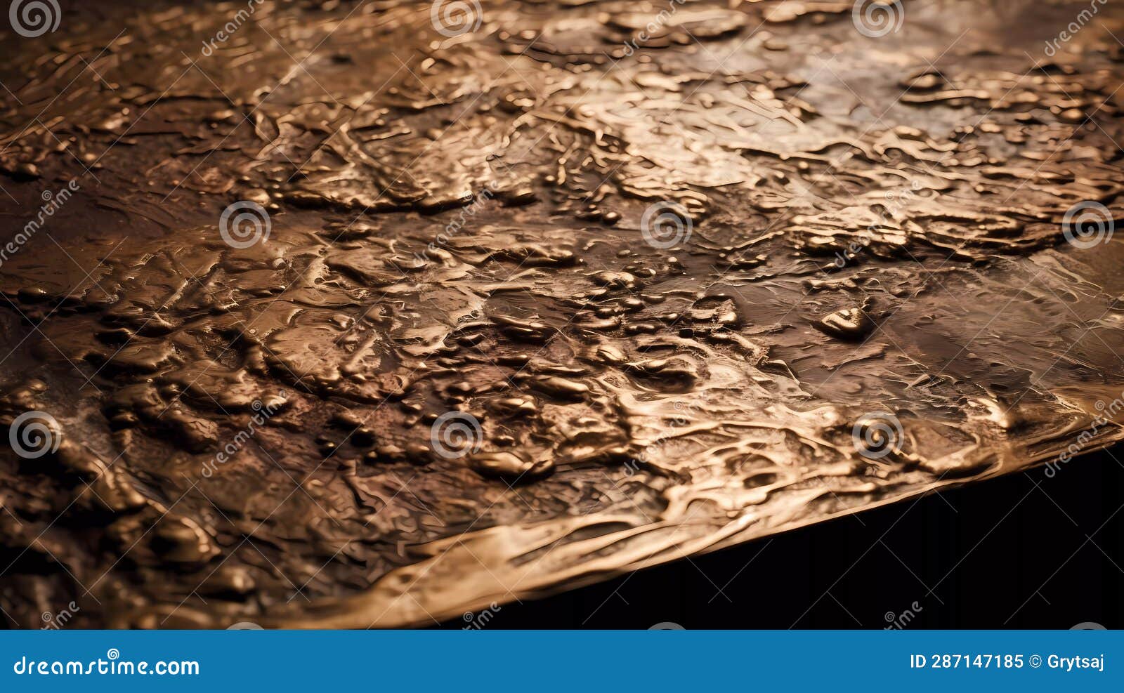 Bronze Texture, Brushed Bronze Plate. Scratched Grunge Bronze Plate