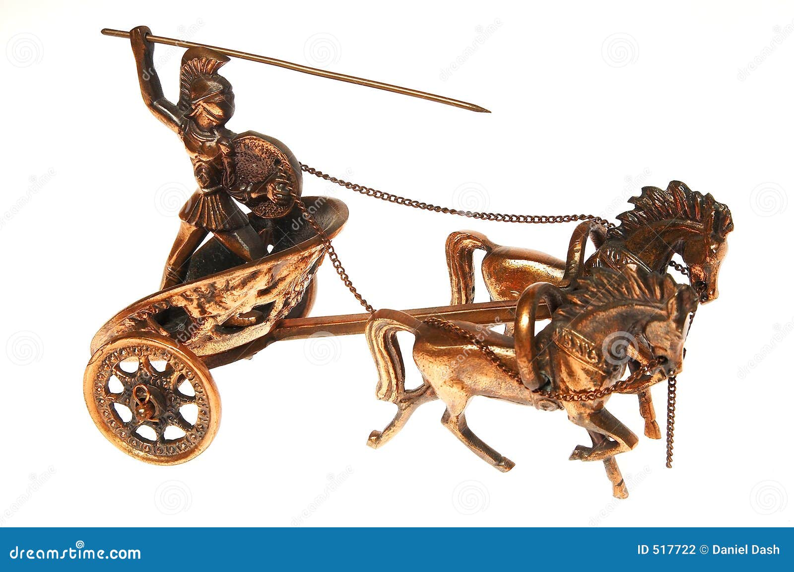 Bronze warior in chariot stock photo. Image of horses, roman 517722