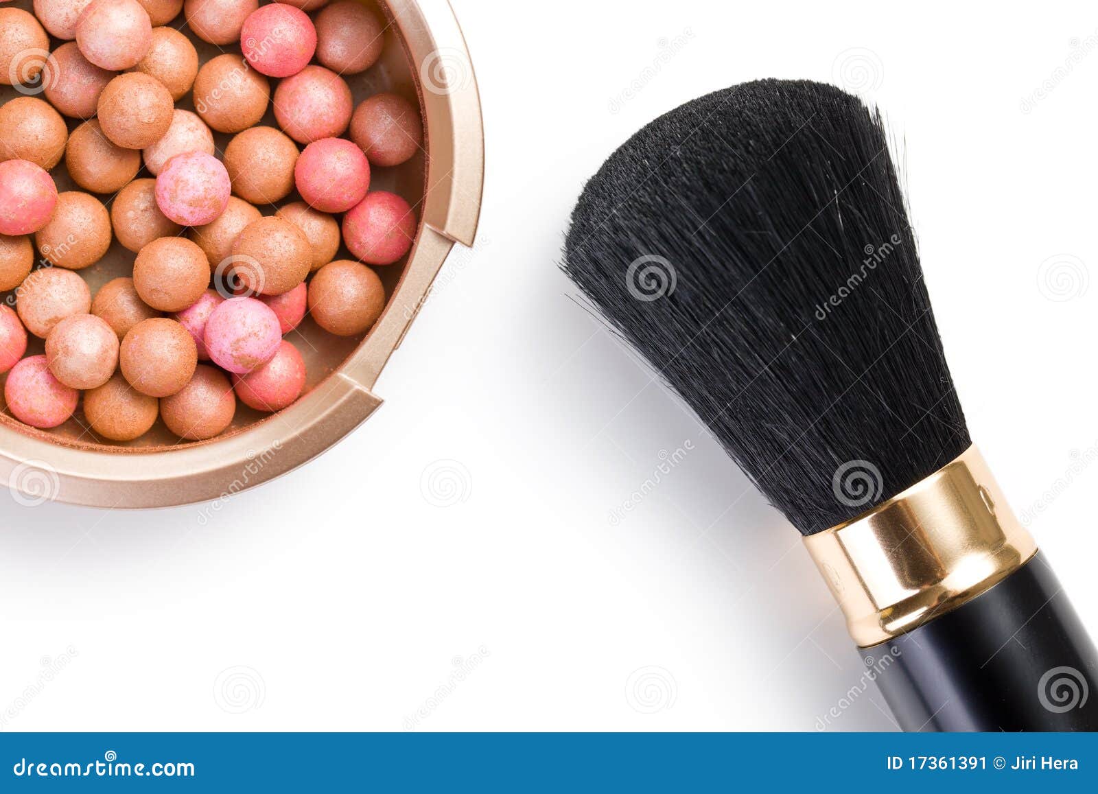 Bronzing Pearls and Makeup Brush Stock Image Image of brush